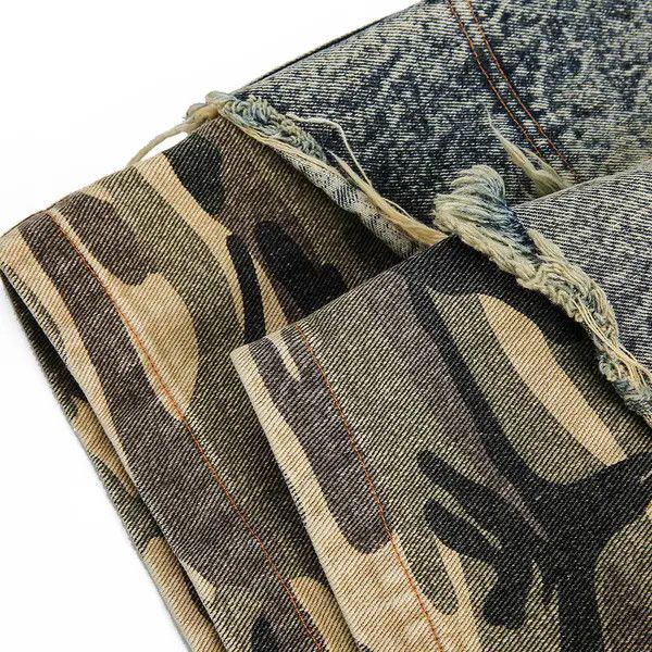 VIBE Patchwork Camo Jean Shorts Size US 32 / EU 48 - 4 Thumbnail