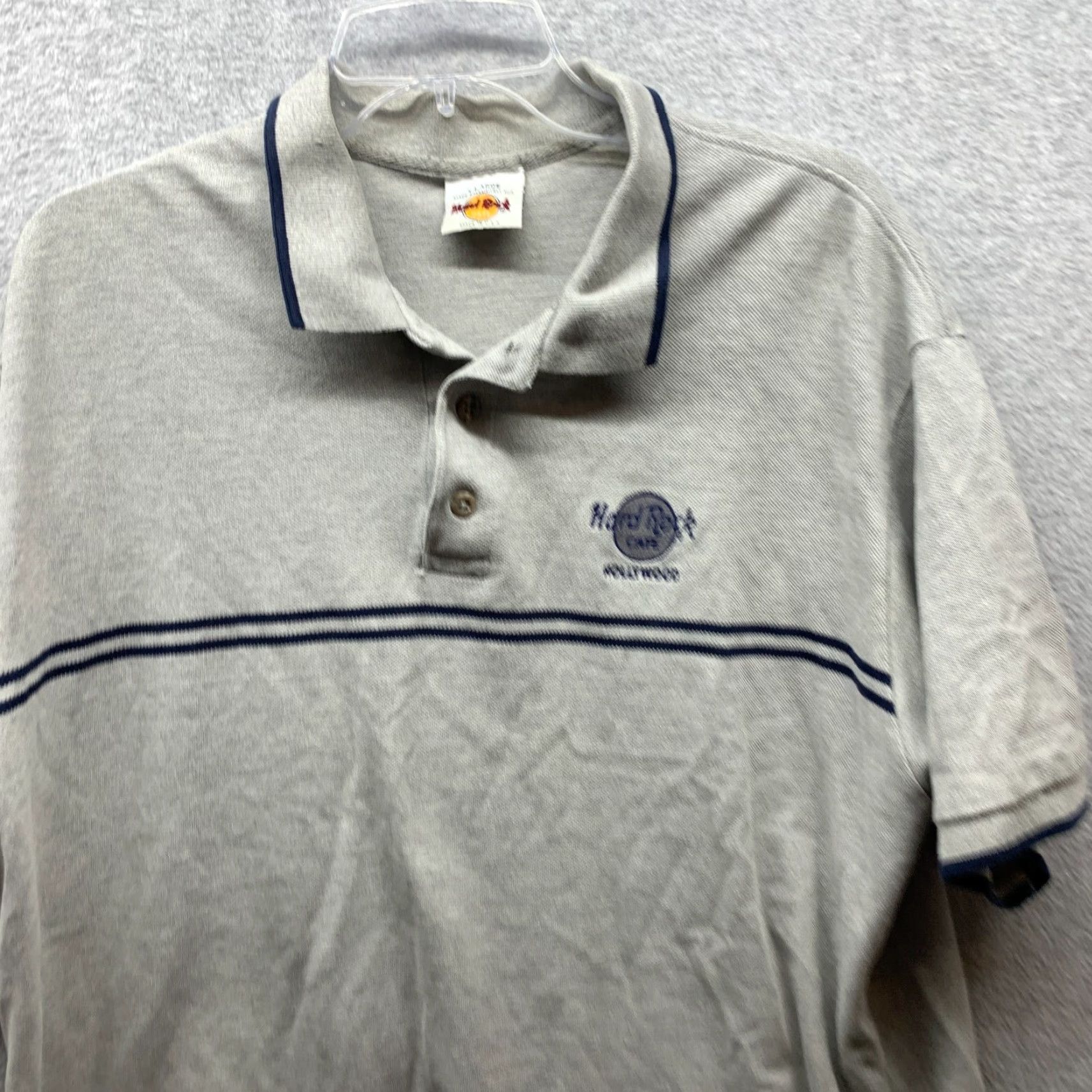 Hard Rock Cafe VINTAGE Hard Rock Polo Shirt XL Gray Mens Polo 90s Short Sleeve Collared Shirt Size US XL / EU 56 / 4 - 2 Thumbnail