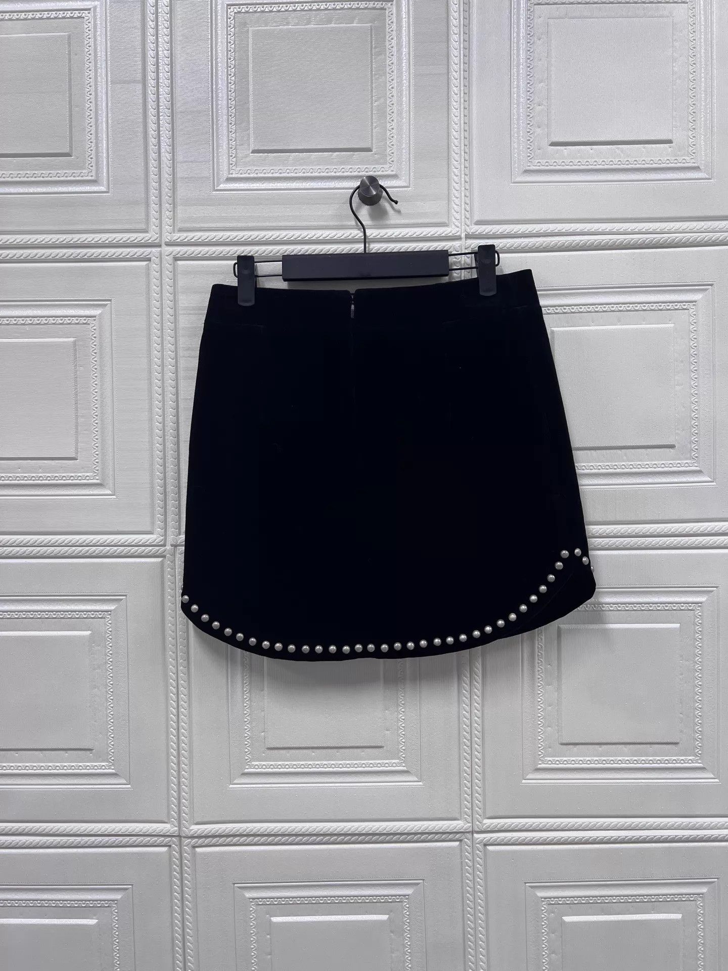 Yves Saint Laurent YSL Velvet Studded Skirt 38 99 New E62515 Size 26" / US 2 / IT 38 - 2 Thumbnail
