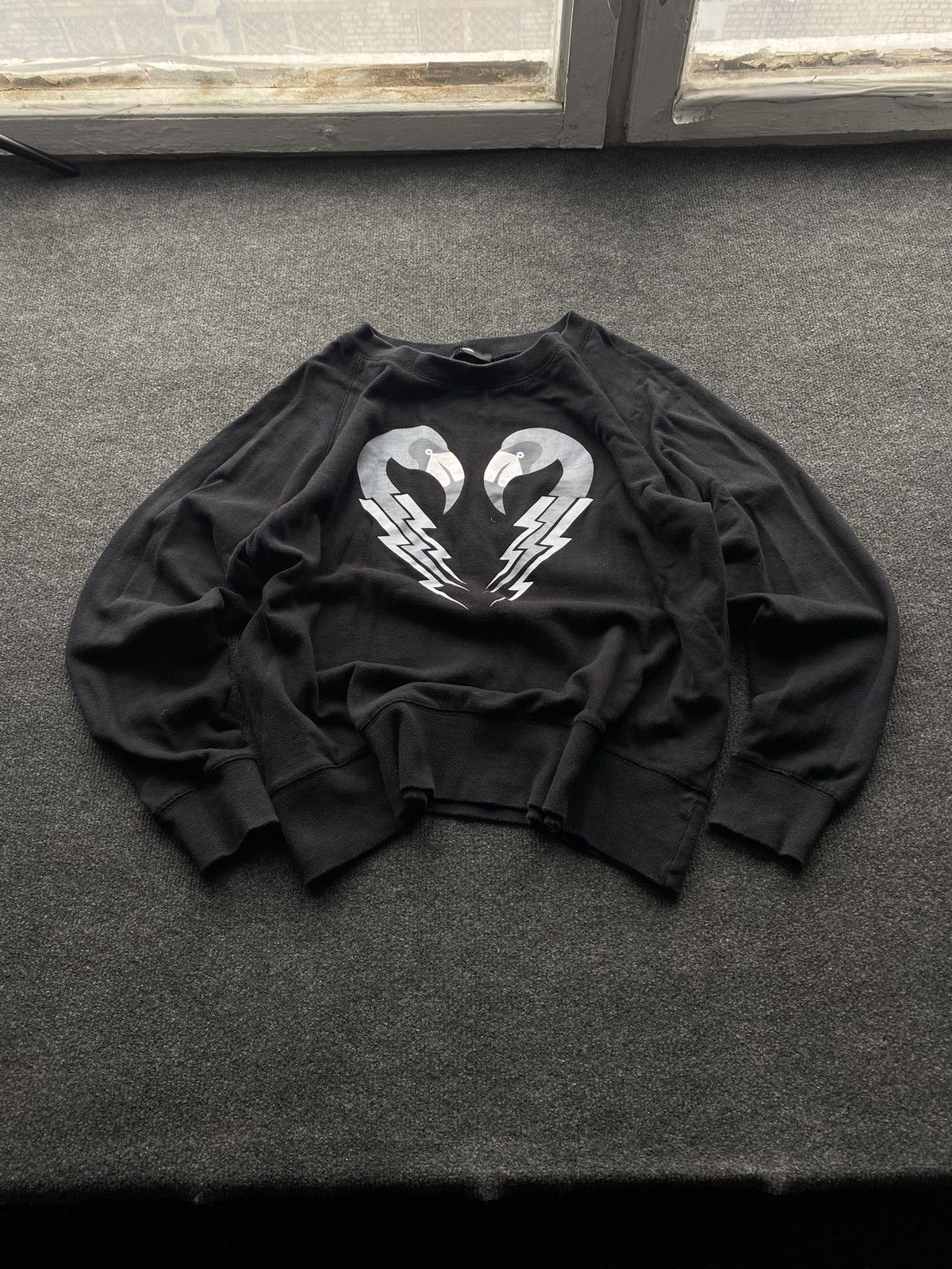 Diesel 🔥Diesel Flamingo Black faded sweatshirt m wom y2k gothic emo Size M / US 6-8 / IT 42-44 - 1 Thumbnail