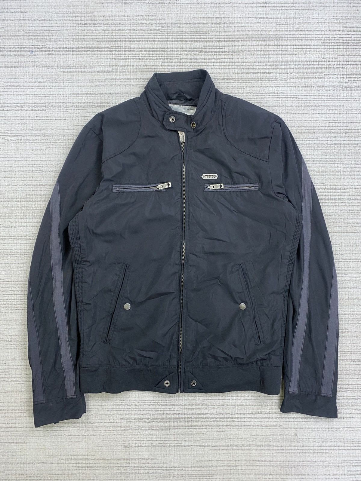 Diesel × Japanese Brand × Vintage Vintage Diesel.Co Slim Stripe Fullzip Biker Jacket Size US M / EU 48-50 / 2 - 6 Thumbnail