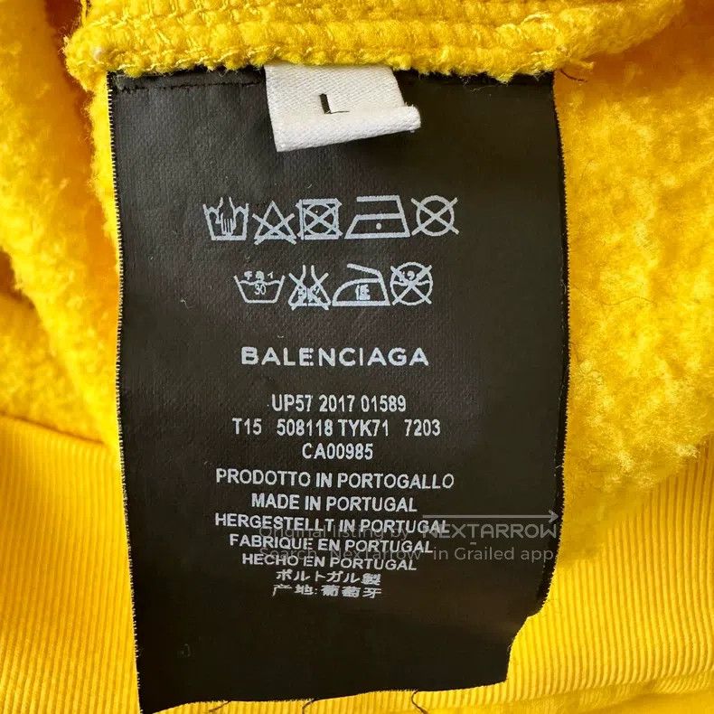 Balenciaga Balenciaga Yellow Logo Printed Sweatshirt Size US L / EU 52-54 / 3 - 5 Thumbnail