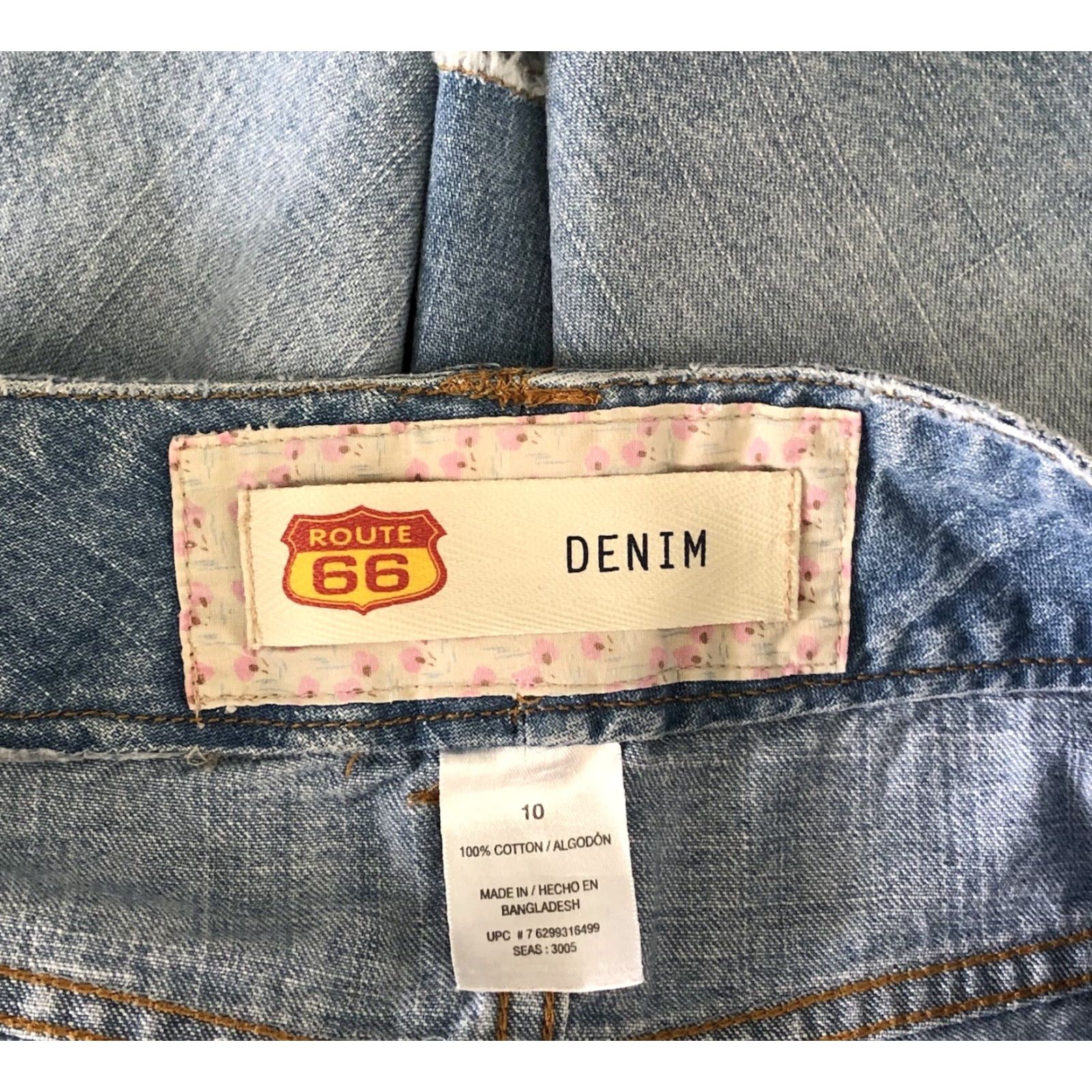 Denime VINTAGE Blue Jean Mini Skirt 10 Fringe Light Denim 32” W Pockets 90s Y2K Boho Hippie Women's Skirt Size 32" / US 10 / IT 46 - 3 Thumbnail