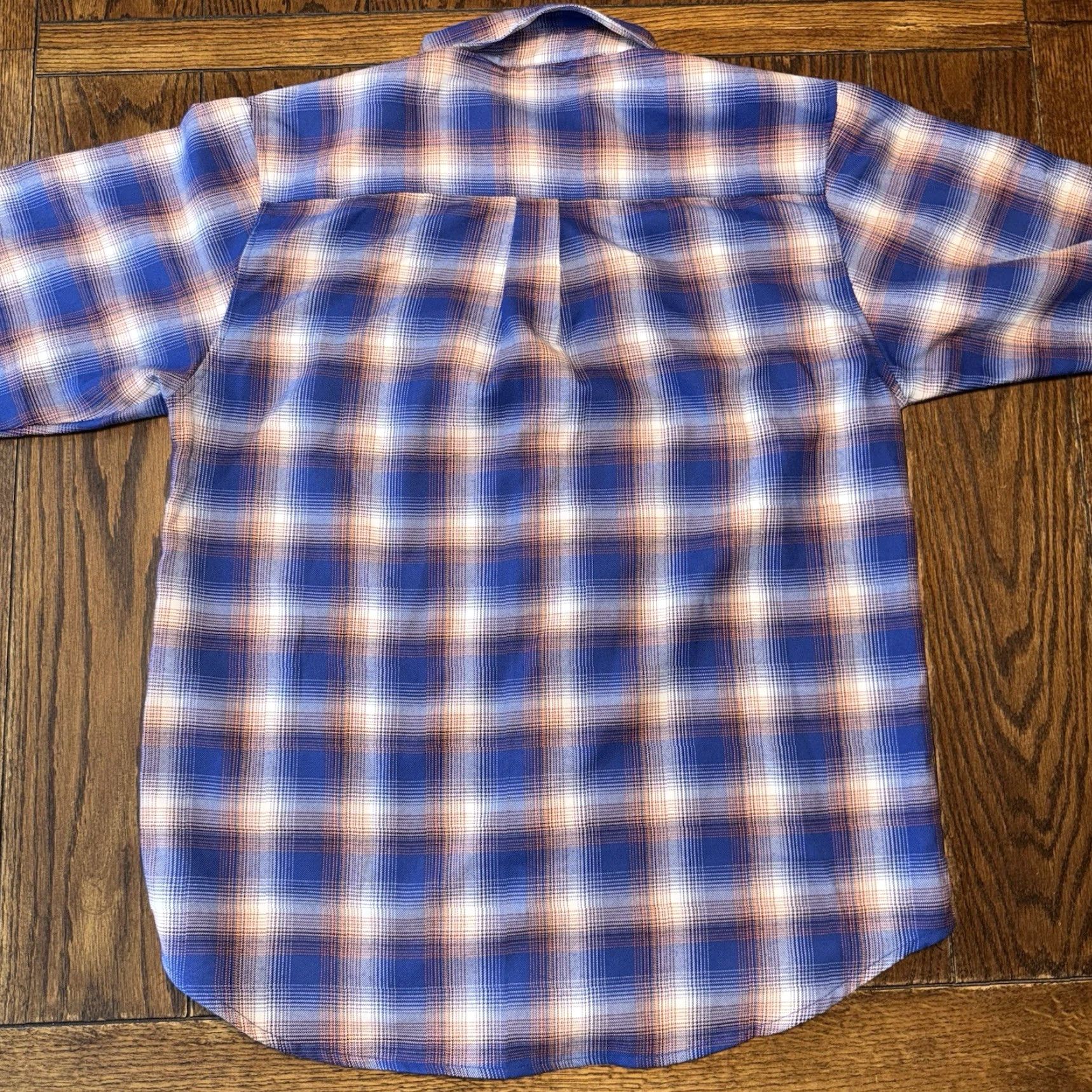 Vintage Dixxon Flannel The Great One Pearl Snap Shirt Size Large Blue White Orange Plaid Shirt Size US L / EU 52-54 / 3 - 7 Thumbnail