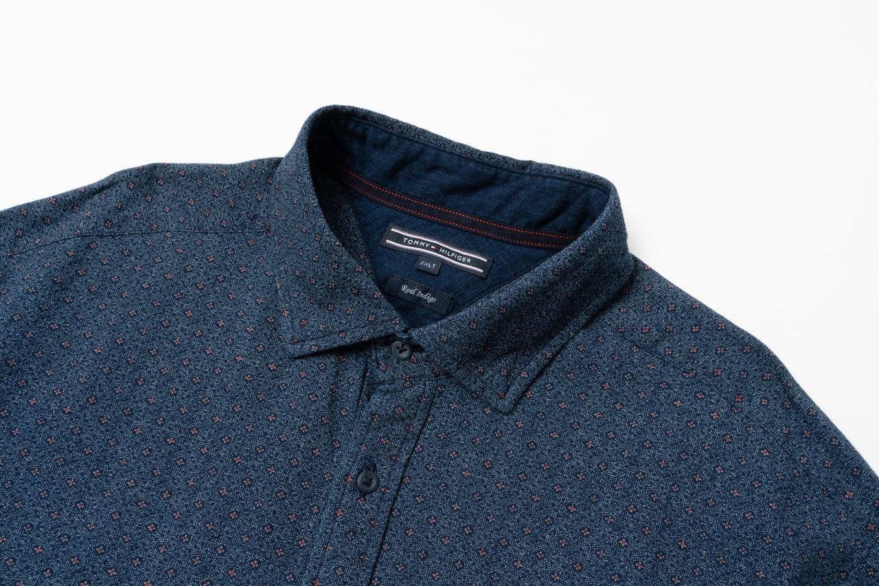 Tommy Hilfiger 🔵TOMMY HILFIGER Real Indigo Flower Print Button Down Shirt Size US XXL / EU 58 / 5 - 2 Thumbnail