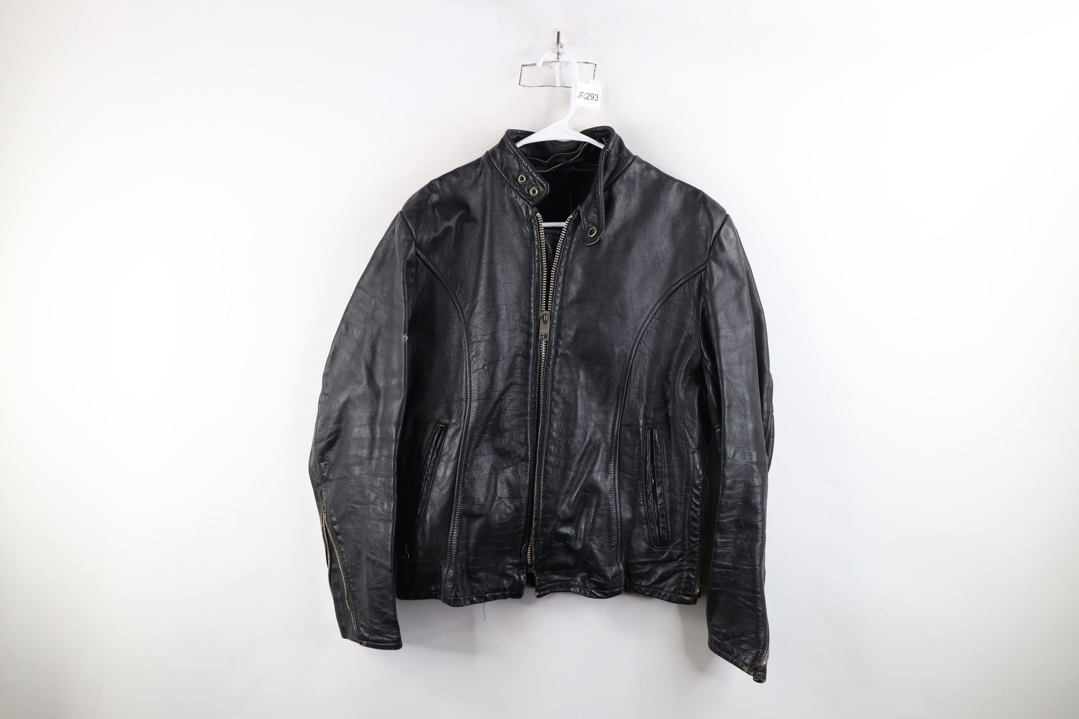 Vintage Vintage 70s Cafe Racer Motorcycle Bomber Jacket Black USA Size US L / EU 52-54 / 3 - 1 Thumbnail