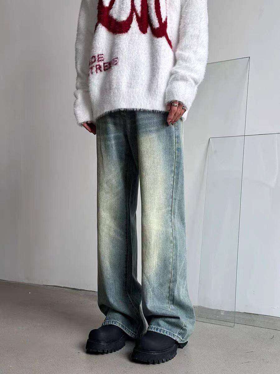 Japanese Brand × Jean Street yellow clay dye washed baggy jeans Size US 32 / EU 48 - 1 Thumbnail