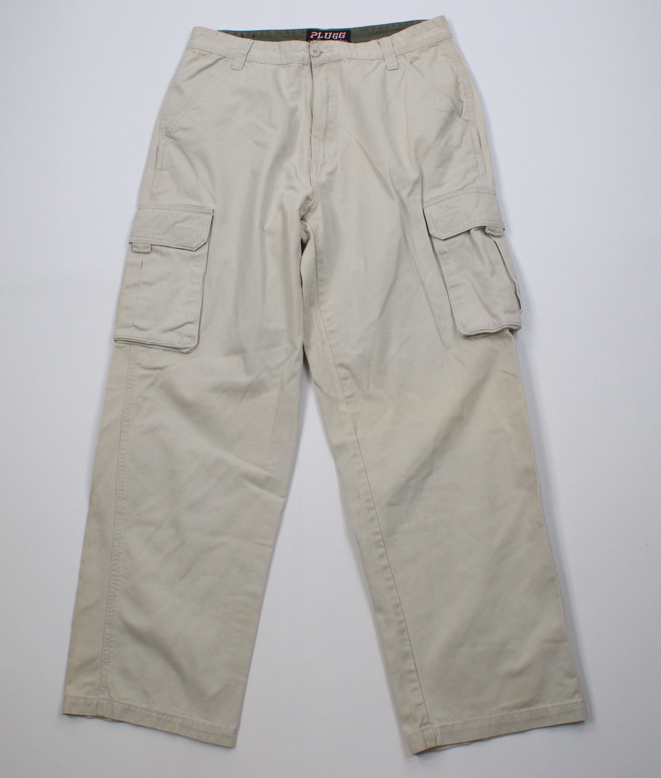 Vintage Vintage 90s Y2K Streetwear Wide Leg Cargo Pants Stone Cotton Size US 32 / EU 48 - 1 Thumbnail