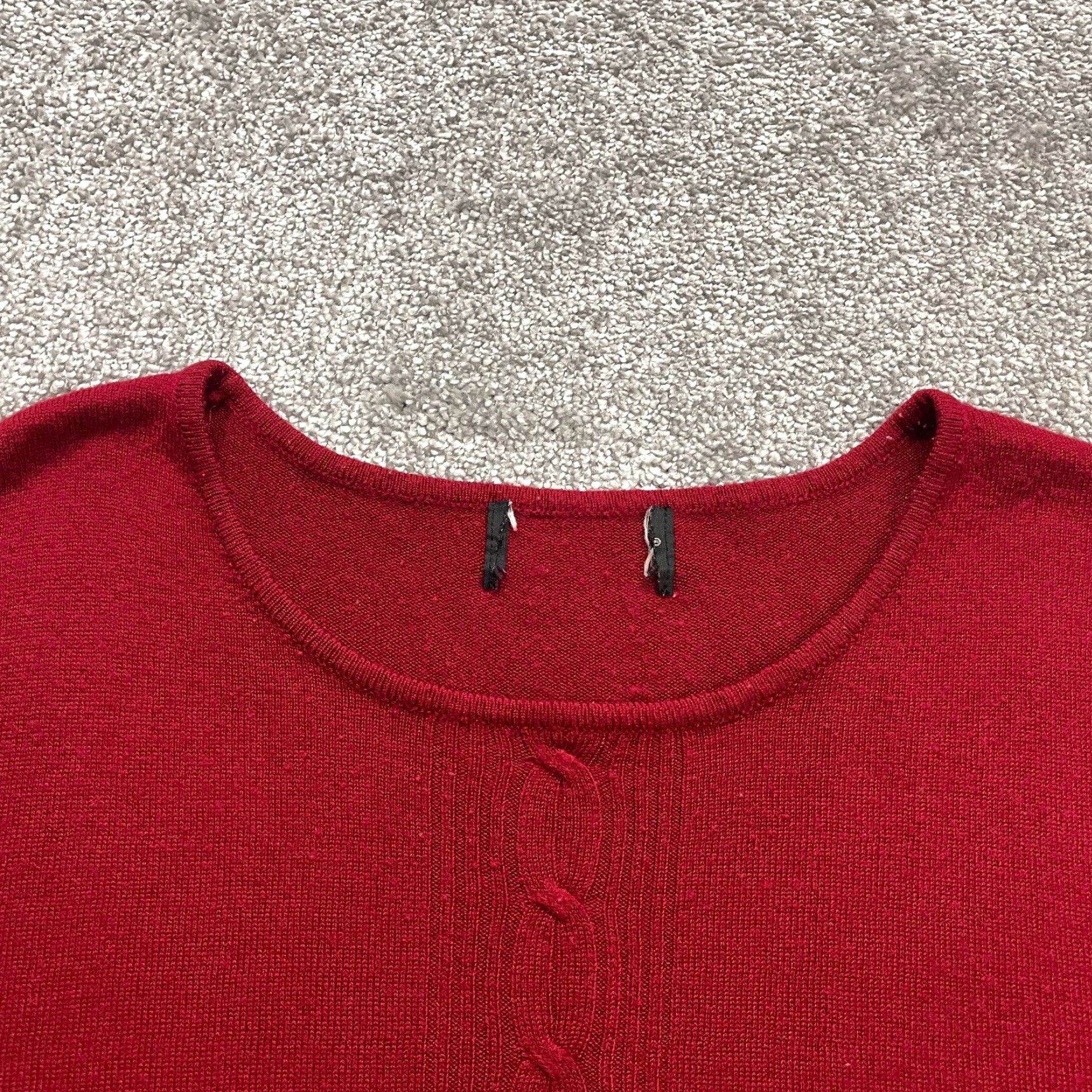 Vintage Unbranded Crew Neck Knit Sweater 2XL Red Solid Short Sleeve Casual Womens Size XXL / US 16-18 / IT 52-54 - 3 Thumbnail