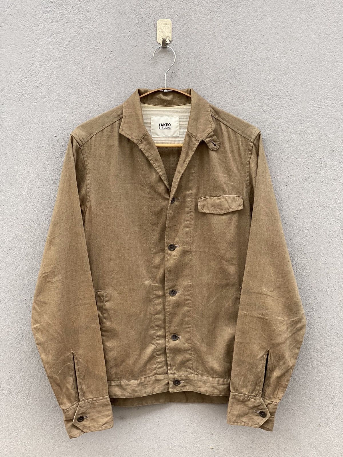 Japanese Brand × Takeo Kikuchi × Vintage 🔥RARE🔥 Vtg Japanese Designer Takeo Kikuchi Herringbone Shirt Size US M / EU 48-50 / 2 - 1 Thumbnail