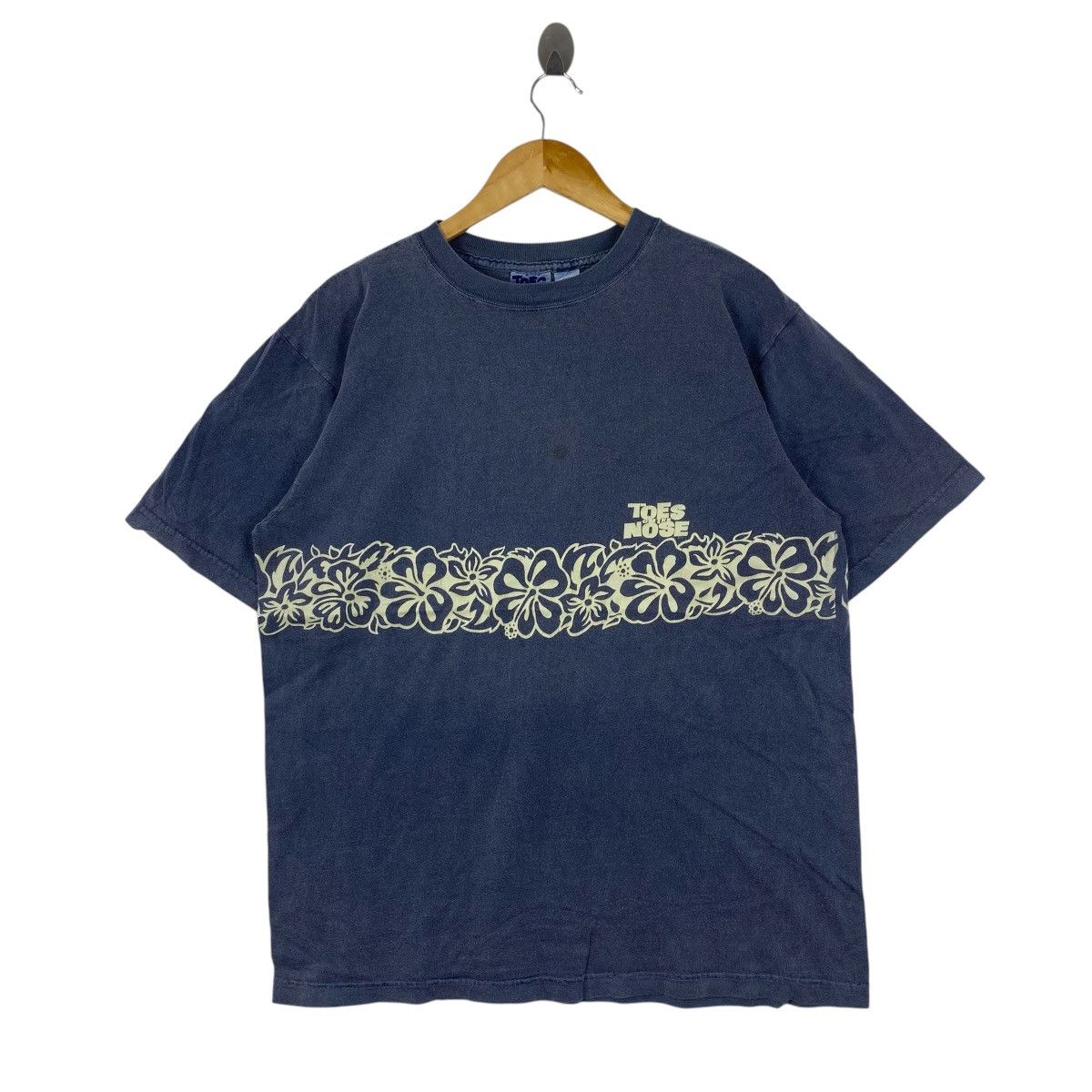 Vintage Vintage 90s Toes on the Nose Surf T-Shirt Blue L Size US L / EU 52-54 / 3 - 1 Thumbnail