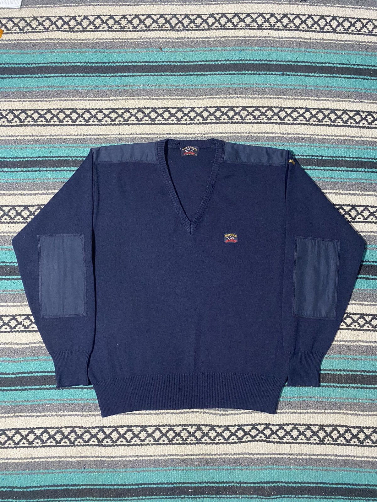 Paul & Shark Vintage Paul Shark 90's Navy Heavy Knit Wool Sweater Size US L / EU 52-54 / 3 - 1 Thumbnail