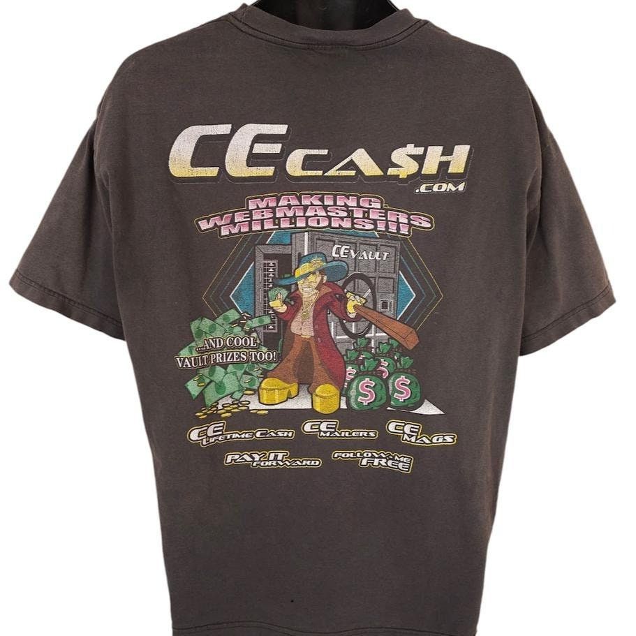 Vintage Vintage CE Cash T Shirt Mens Size XL Black Y2K Webmaster Size US XL / EU 56 / 4 - 1 Thumbnail