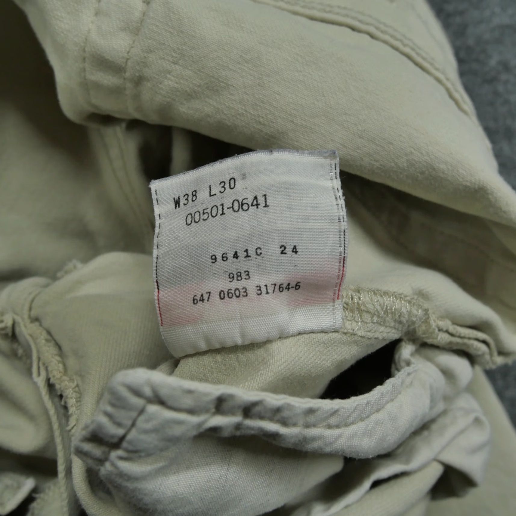 Levi's VINTAGE Levi's 501 Jeans Mens 38x30 Tan Khaki Button Fly Denim Straight Grunge 90s Pockets Distressed Mens Size US 37 - 6 Thumbnail