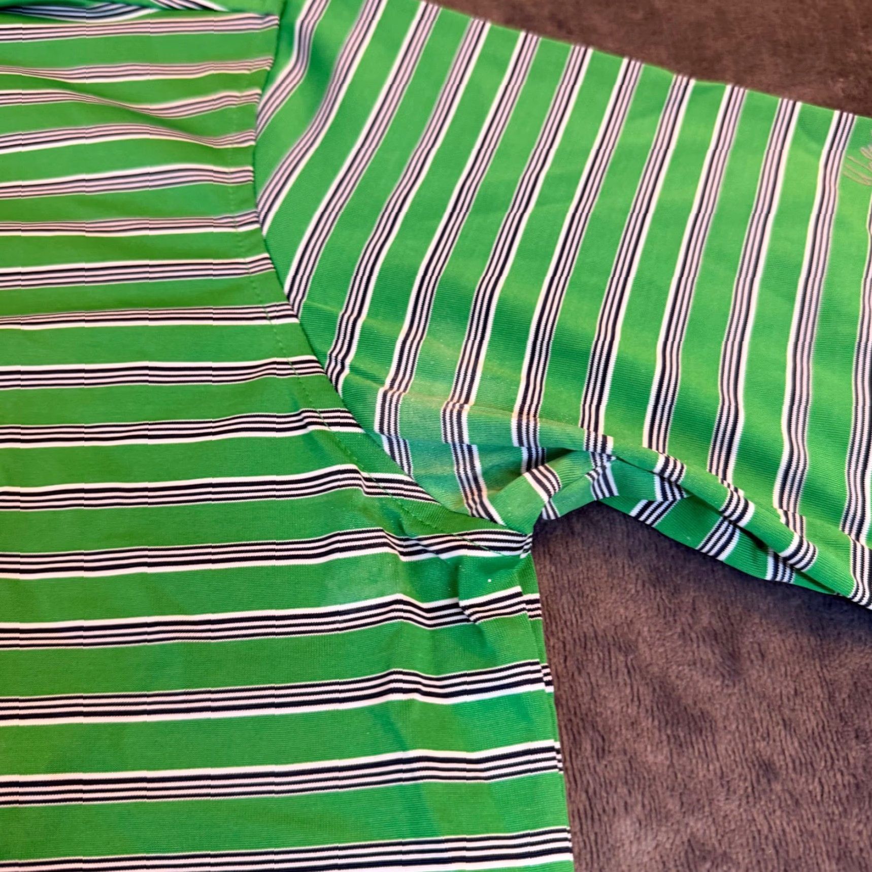 Vintage Walt Hagen Essentials Polo Shirt Striped Green Short Sleeve Mens Large Size US L / EU 52-54 / 3 - 4 Thumbnail
