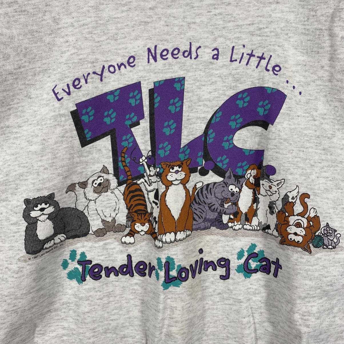 Vintage Vintage 90's TLC Tender Loving Cat Crewneck Sweatshirt Size US L / EU 52-54 / 3 - 2 Thumbnail