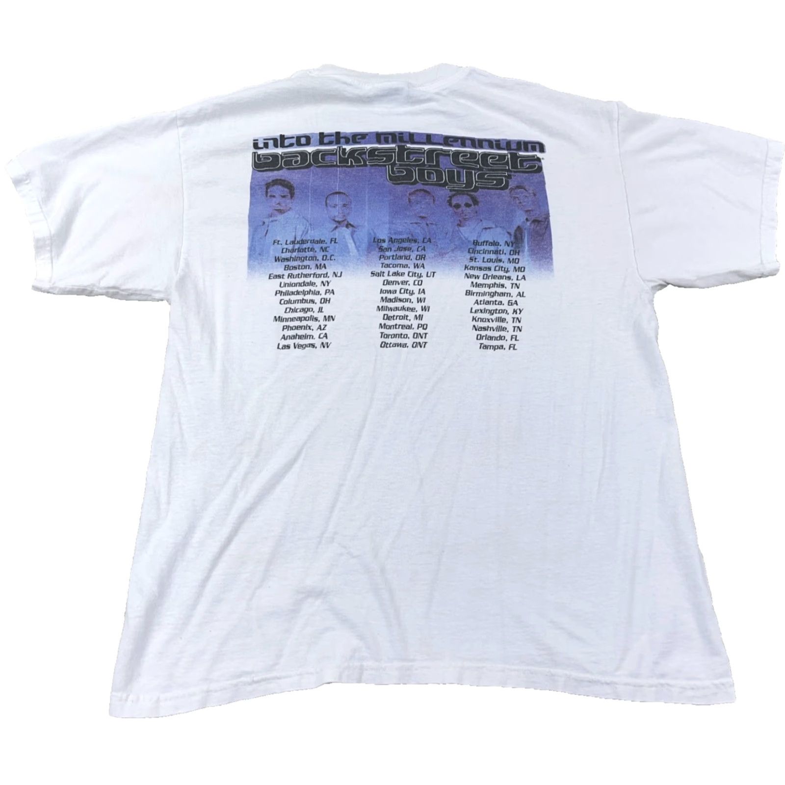 Tultex VINTAGE Backstreet Boys Shirt Men Large White Tultex Logo Graphic Print Band Tee Millennium Y2K Size US L / EU 52-54 / 3 - 2 Thumbnail