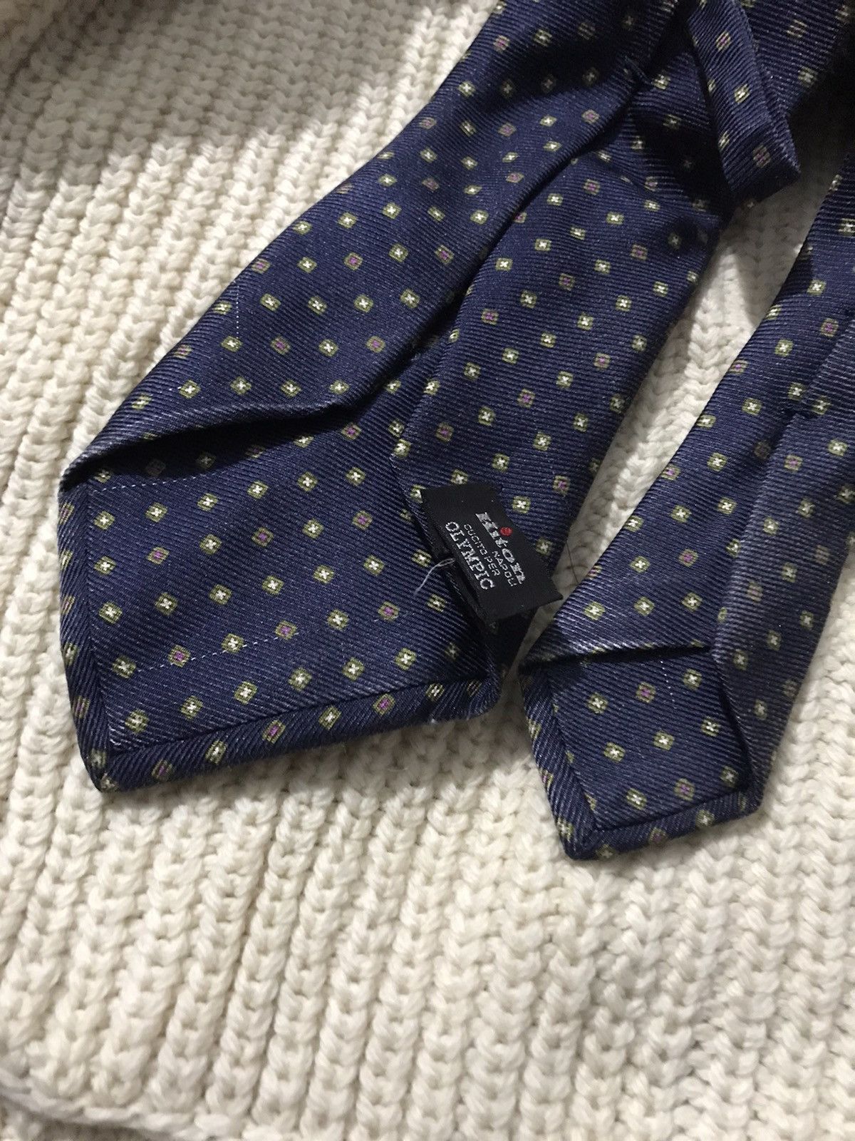 Kiton KITON NAPOLI PURE SILK HAND MADE IN ITALY TEXTURED TIE Size ONE SIZE - 6 Thumbnail