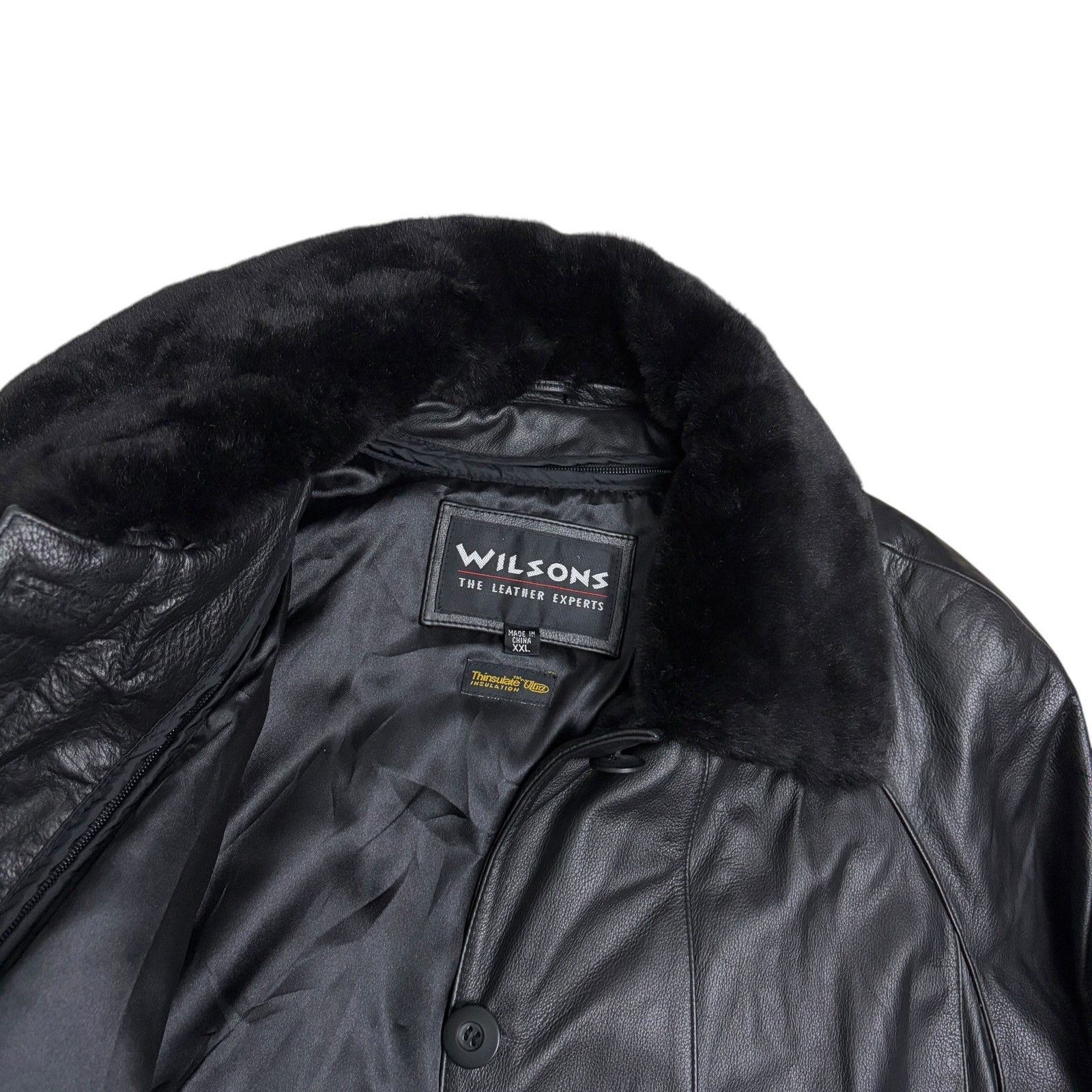 Wilsons Leather WILSONS LEATHER Faux Fur Leather Winter Trench Coat 2XL Size XXL / US 16-18 / IT 52-54 - 4 Thumbnail