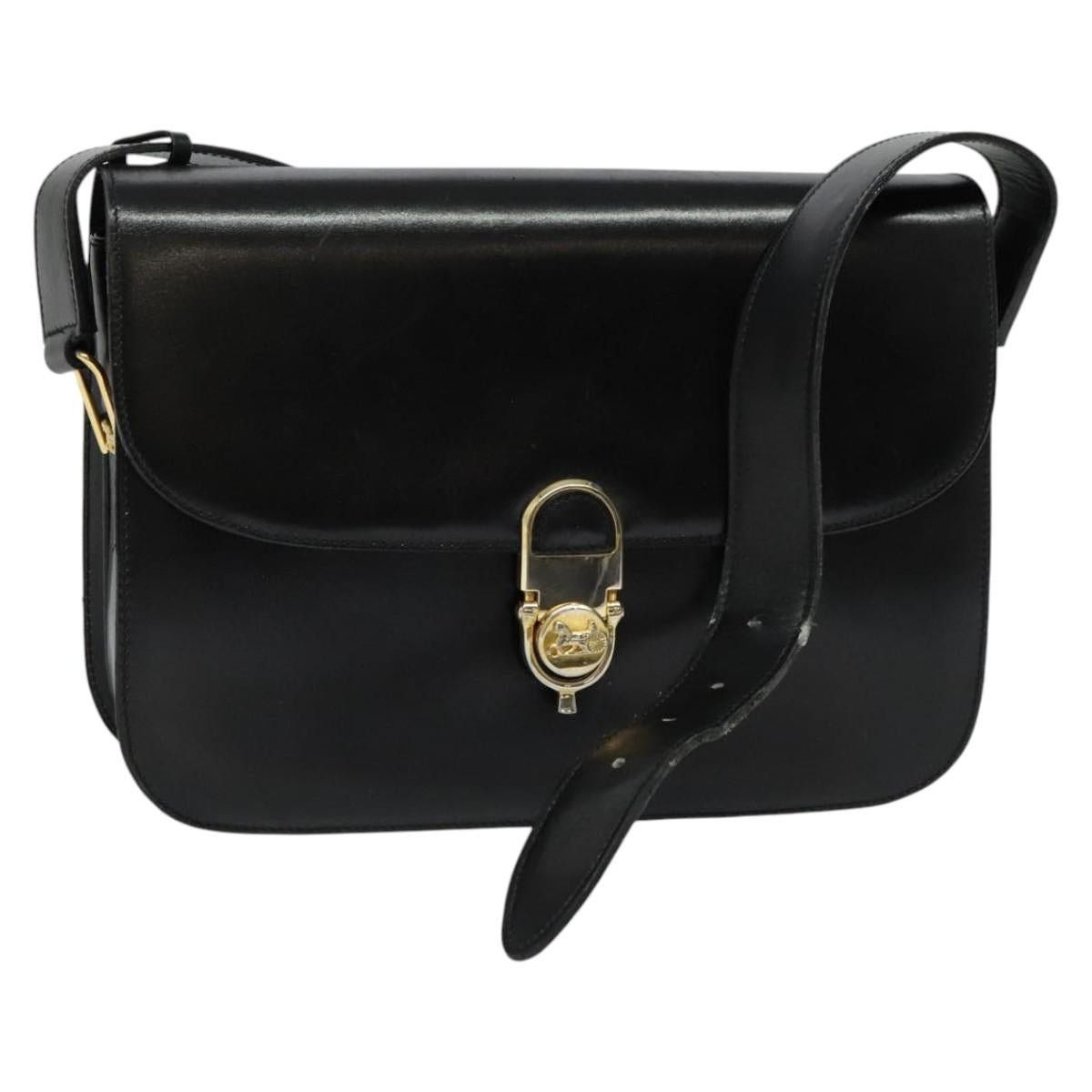 Celine CELINE Shoulder Bag Leather Black Gold Size ONE SIZE - 1 Thumbnail