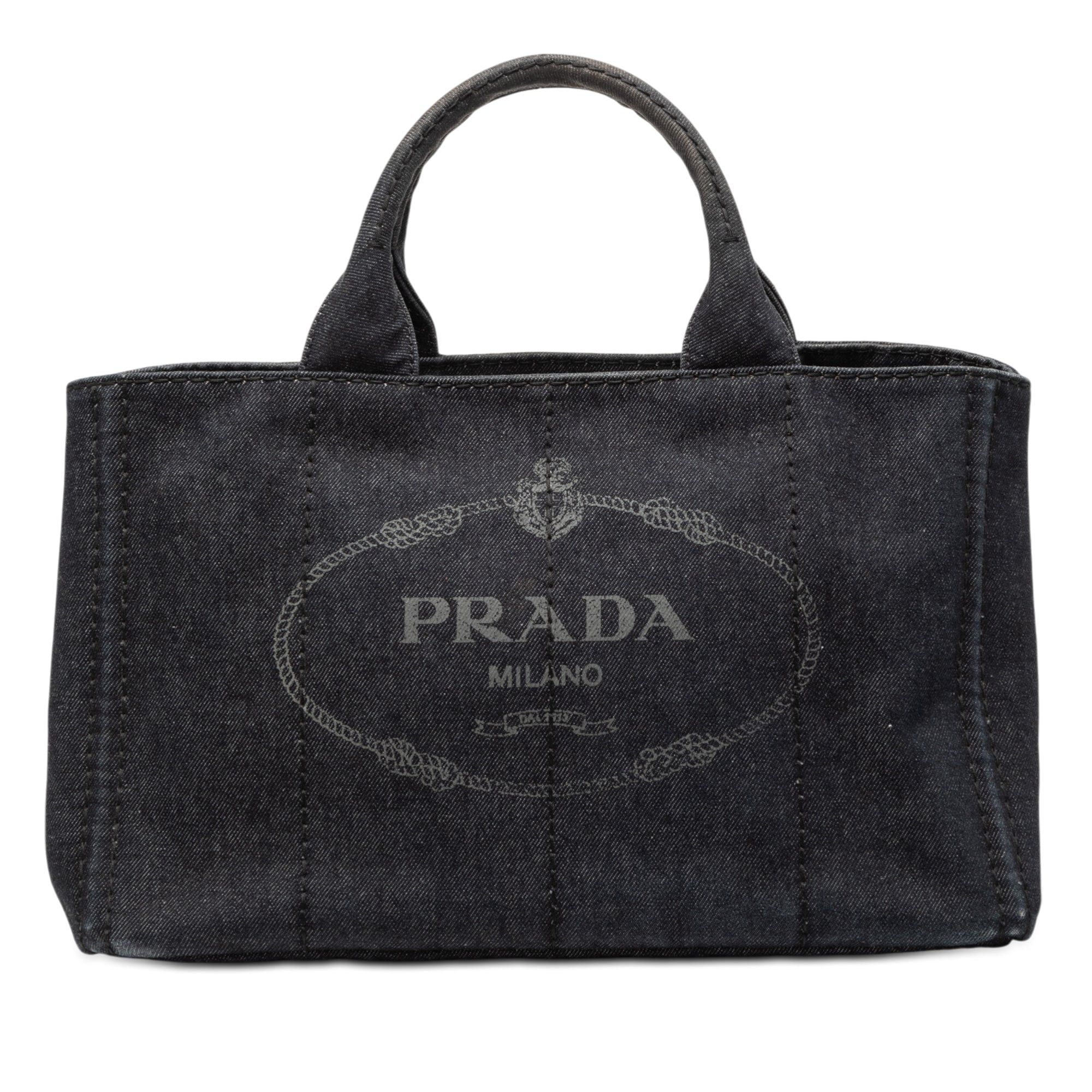 Prada Denim Canapa Logo Satchel Size ONE SIZE - 1 Thumbnail