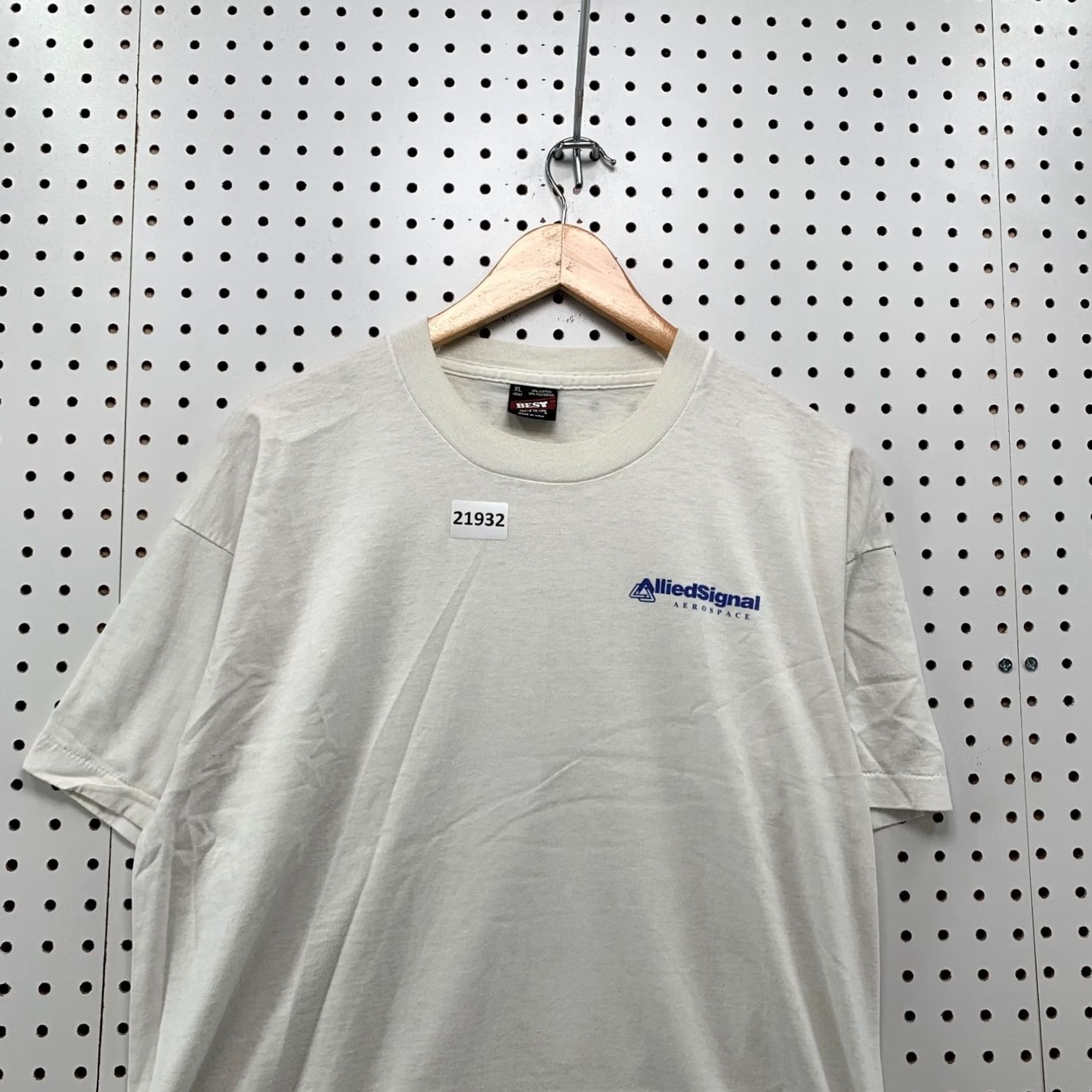 Fruit Of The Loom VINTAGE Aerospace Shirt White Single Stitch Allied Signal Adult Men XL 90s Size US XL / EU 56 / 4 - 5 Thumbnail