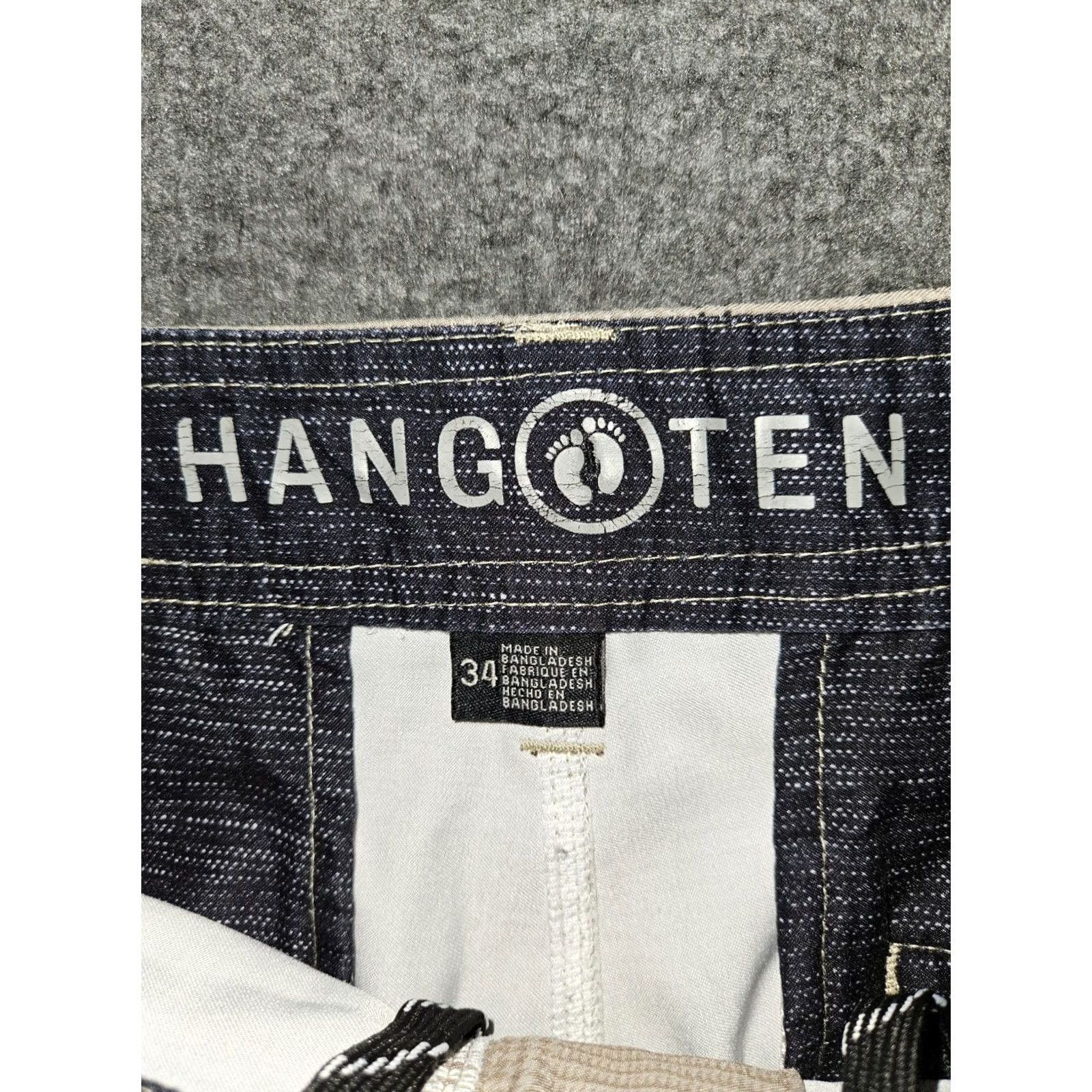 Hang Ten Hang Ten Board Shorts Men's 34 Beige Plaid Check Surf Beach Swimming Aloha Pockets Lightweight Drawstring Mens Size US 34 / EU 50 - 2 Thumbnail