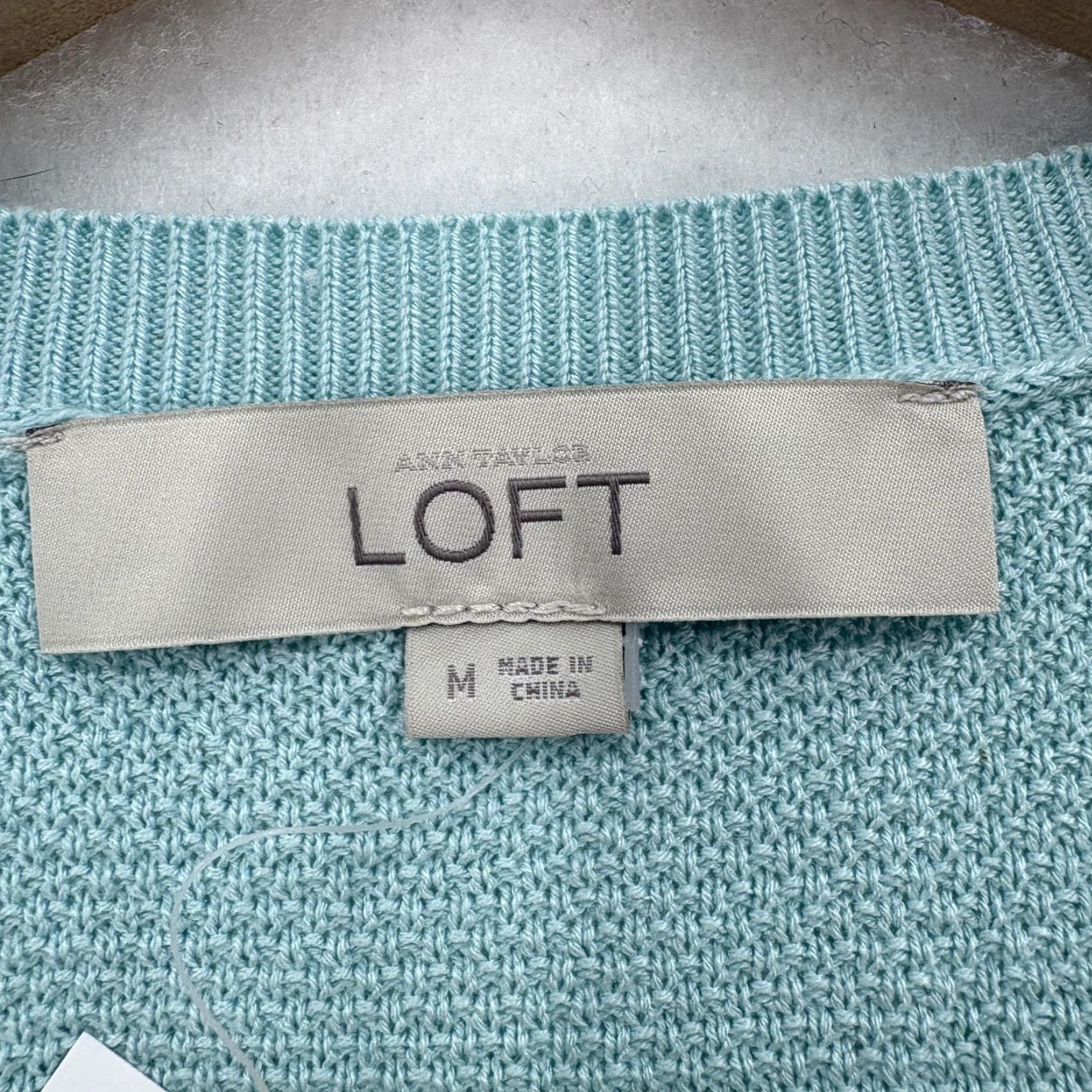 Loft LOFT Sweater Womens Medium Green Crochet Trim Silk Blend Knit Pullover Preppy Size M / US 6-8 / IT 42-44 - 4 Thumbnail