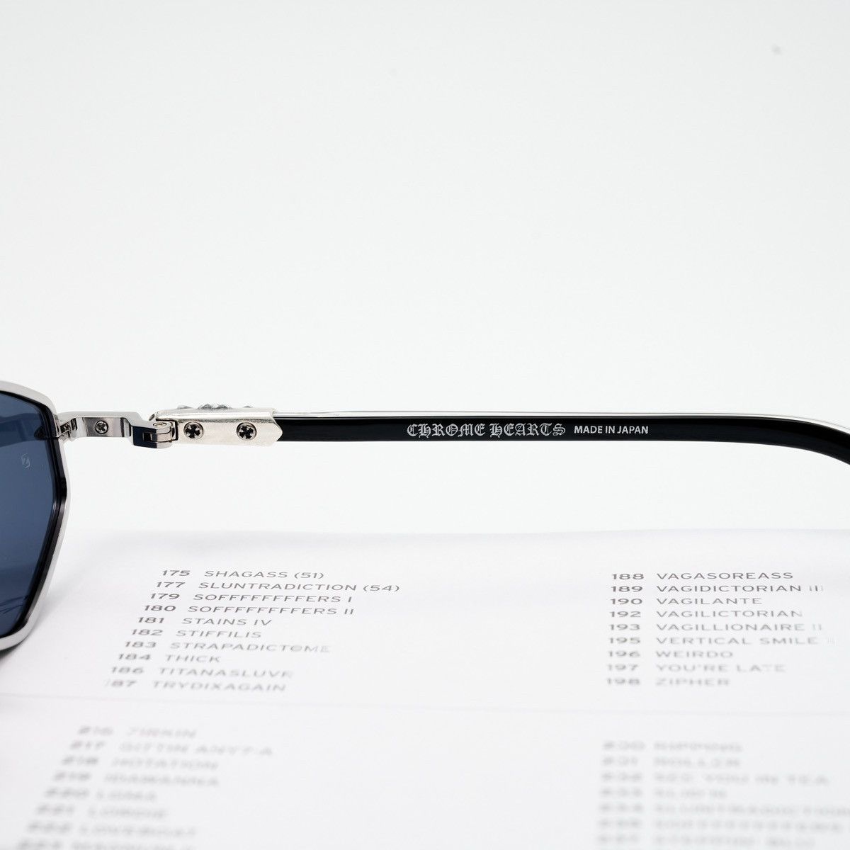 Chrome Hearts CHROME HEARTS NIP SLIP BRUSHED ALLOY/BLACK-BLACK-PLASTIC SUNGLASSES Size ONE SIZE - 4 Thumbnail