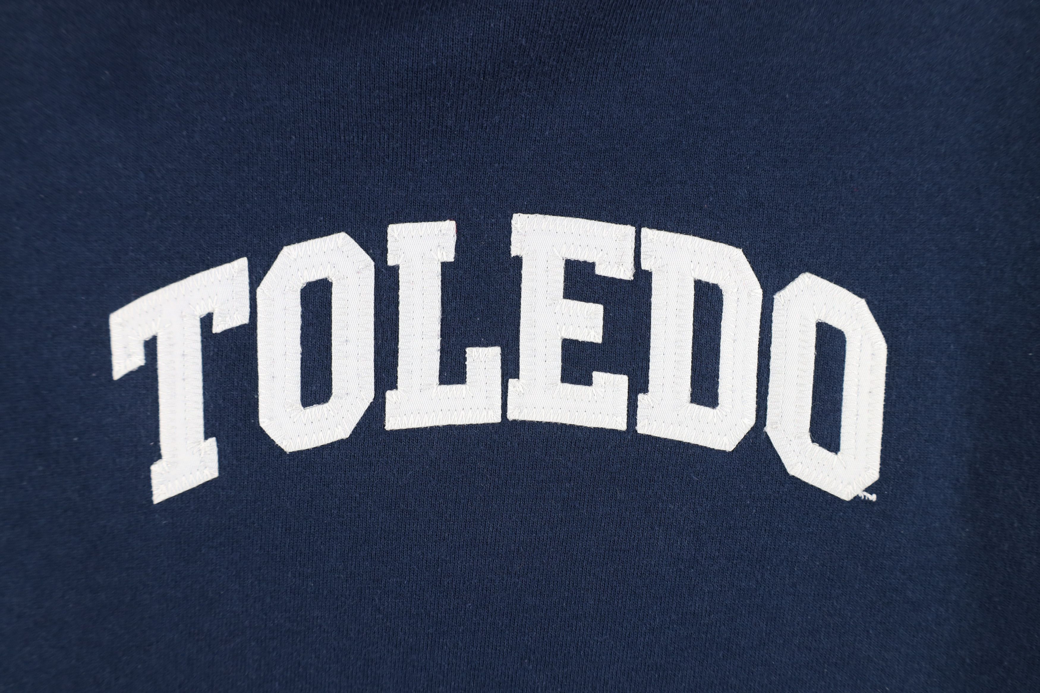 Vintage Vintage 90s University of Toledo Hoodie Sweatshirt Blue USA Size L / US 10 / IT 46 - 4 Thumbnail