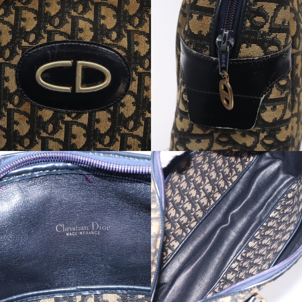 Dior DIOR Trotter Canvas Hand Bag Navy Size ONE SIZE - 11 Thumbnail