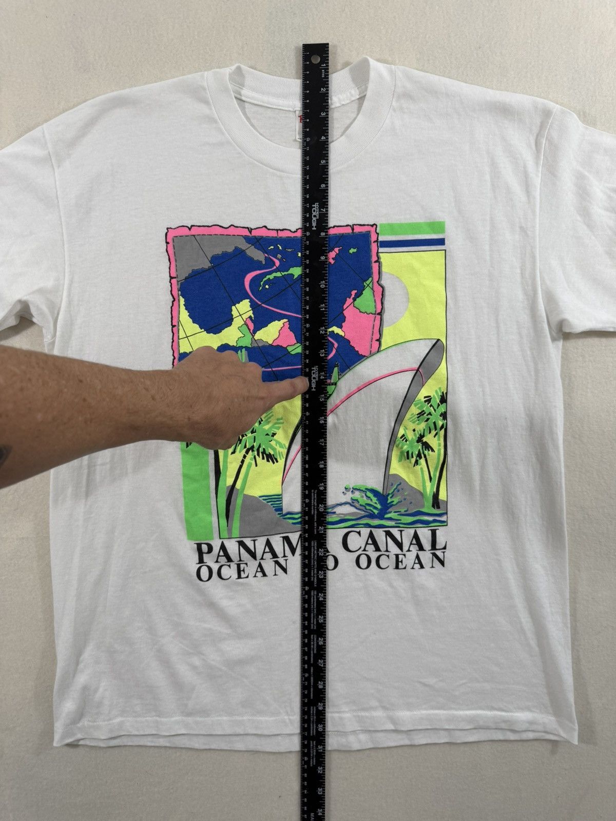 Other 80s Panama Canal Tee 🌴 Neon Single Stitch Size US XL / EU 56 / 4 - 6 Thumbnail