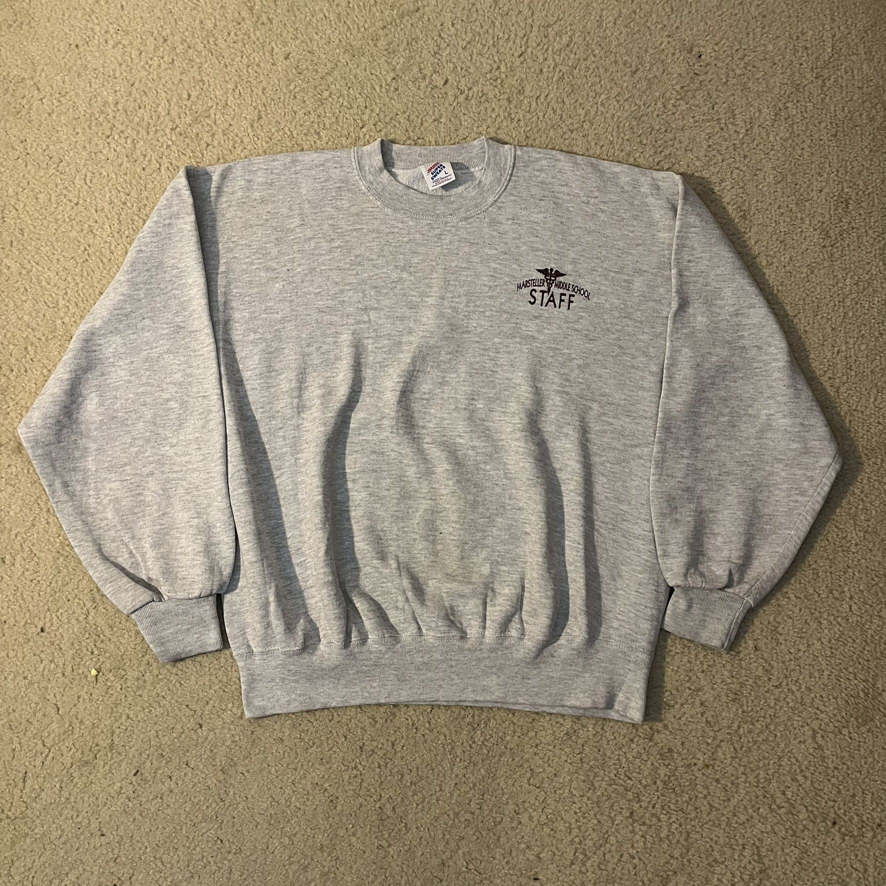 Jerzees × Vintage VTG 90s Marsteller Middle School Staff Casual Logo Crewneck Size US L / EU 52-54 / 3 - 1 Thumbnail
