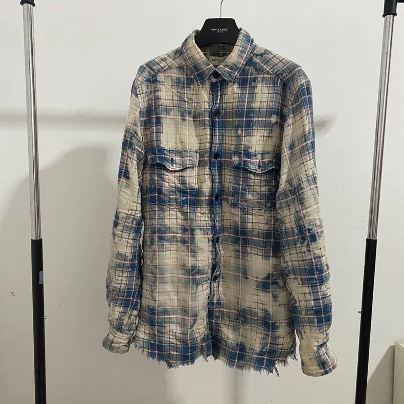 Blue Plaid Long Sleeve Shirt for Men
