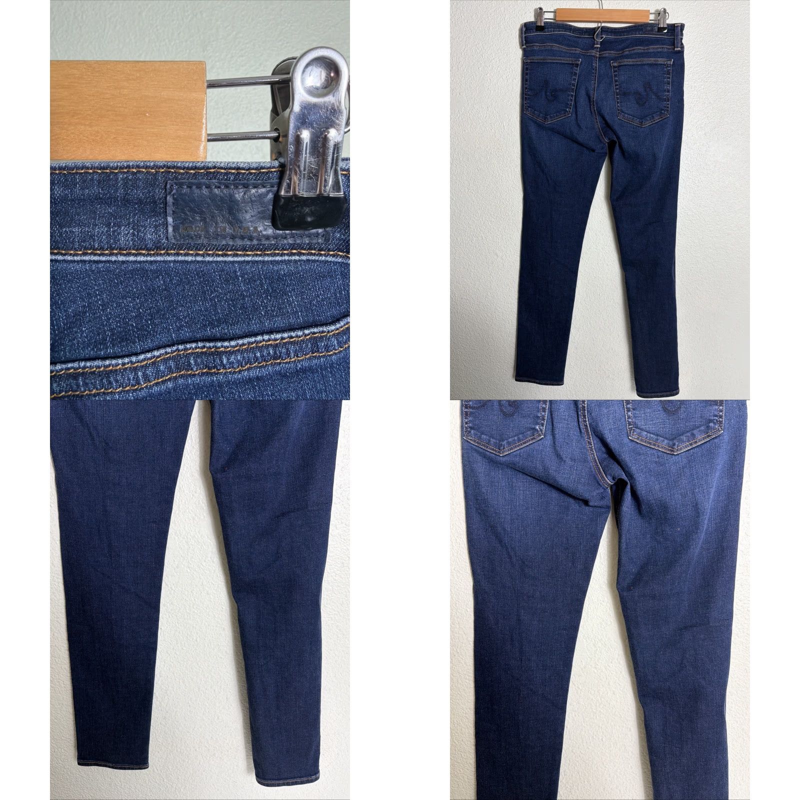 Vintage AG Adriano Goldschmied The Prima Mid Rise Cigarette Jeans Womens 30R Dark Wash Size 30" / US 8 / IT 44 - 8 Thumbnail