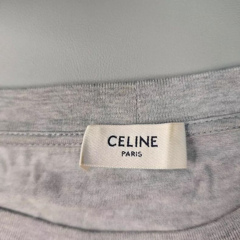 Celine Gray large logo short sleeve T-shirt Size L / US 10 / IT 46 - 5 Thumbnail