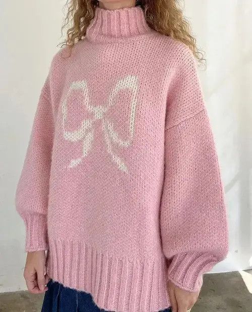 Japanese Brand Contrast Color Knit O-neck Long Sleeve Women Size ONE SIZE - 3 Thumbnail