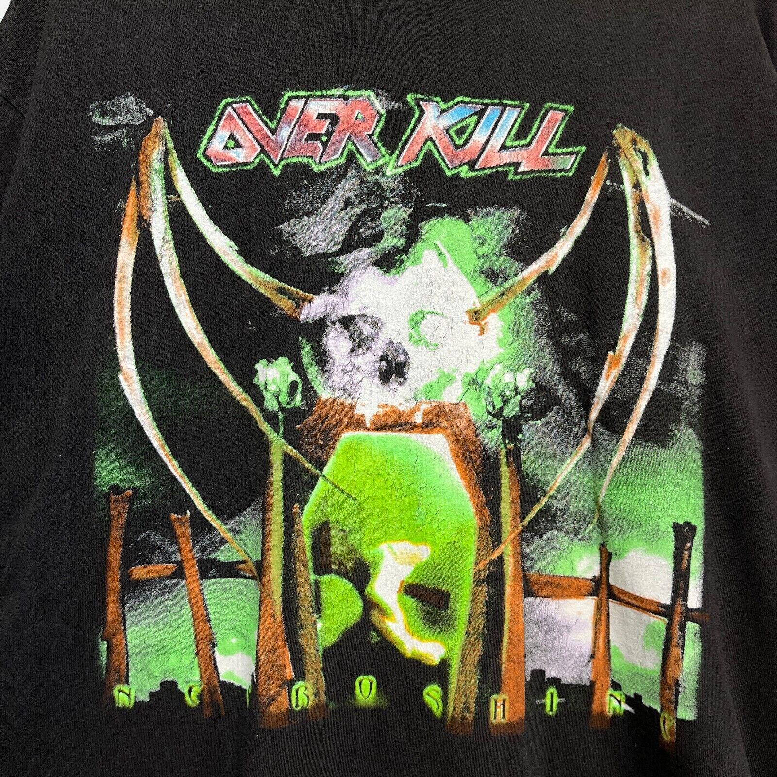 Hanes × Vintage Vintage 90s Overkill Necroshine T-shirt XL On The Road Again Size US XL / EU 56 / 4 - 4 Thumbnail