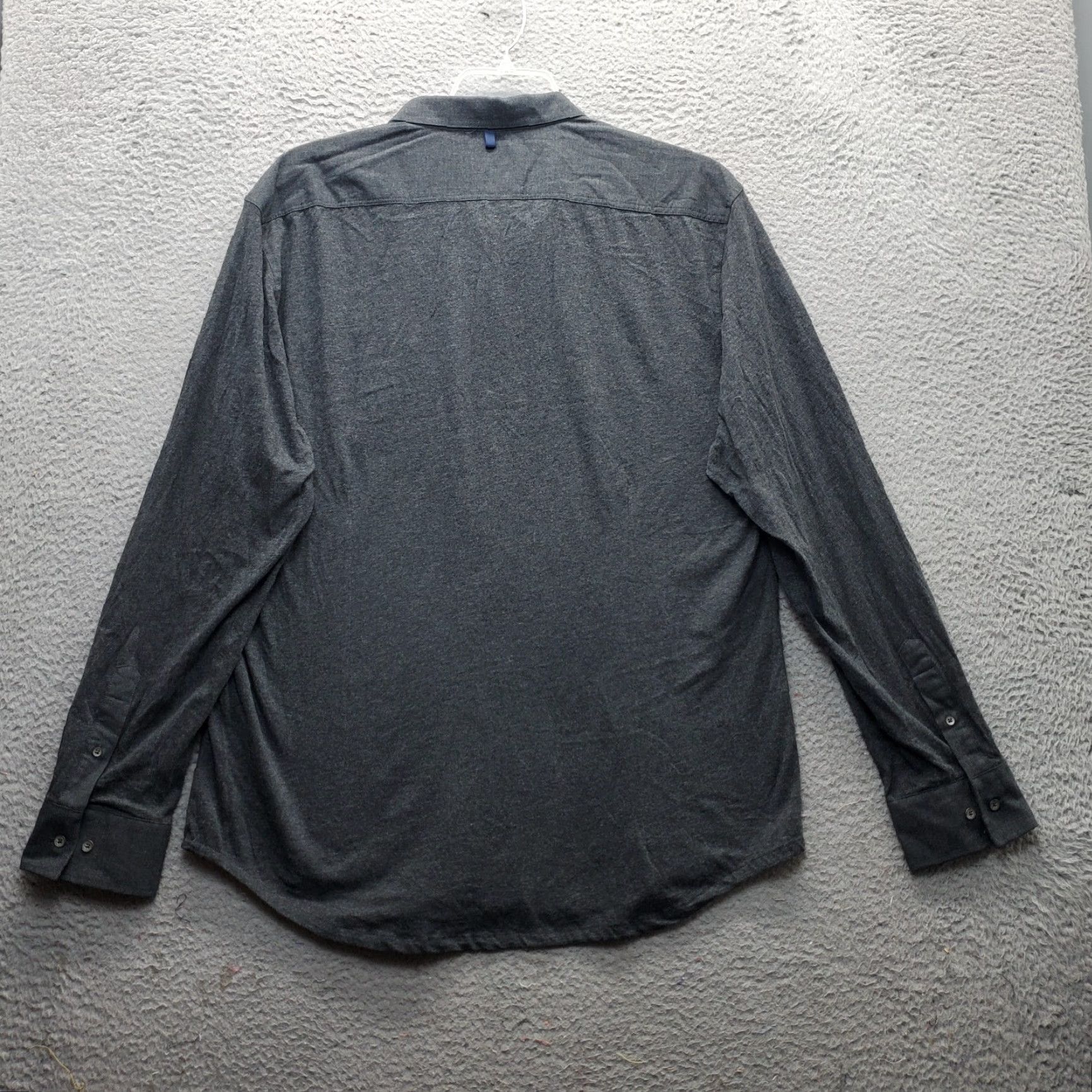 Vintage WRK Reworked Shirt Mens XXL Dark Gray Poplin Knit Paneled Button Down Size US XXL / EU 58 / 5 - 2 Thumbnail