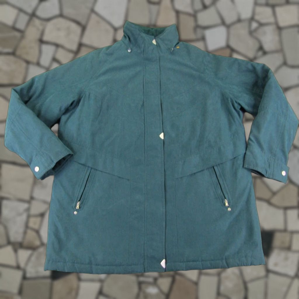 Mackintosh VINTAGE Mackintosh Jacket Womens XL Blue Turquoise Quilted Zip Puffer Jacket Insulated Lined Full Zip Pockets 90s Outdoor Mens Womens Girls? Size XL / US 12-14 / IT 48-50 - 1 Thumbnail
