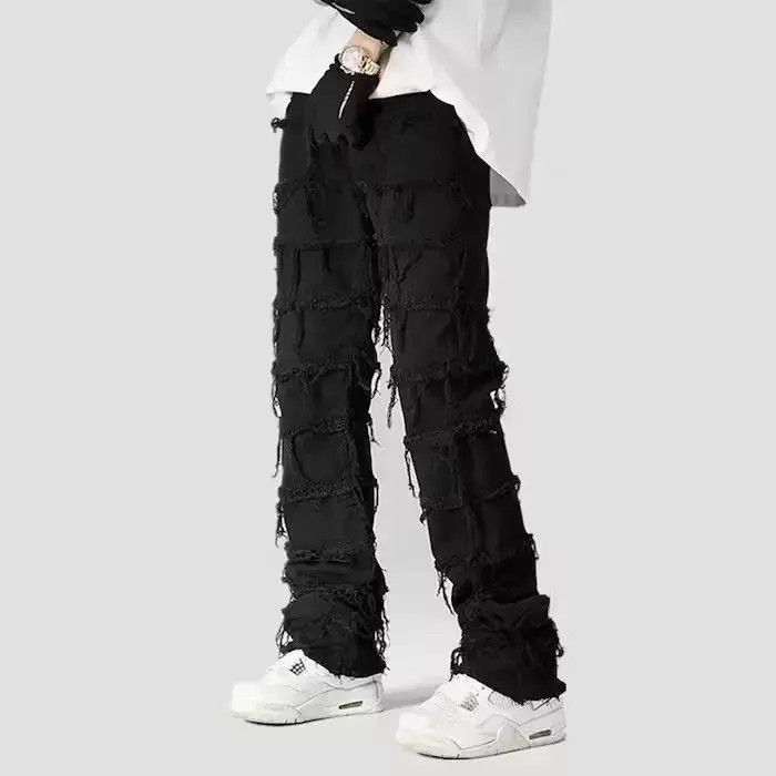 Japanese Brand Black Color Straight Y2K Grunge Jeans Pants Size US 30 / EU 46 - 3 Thumbnail