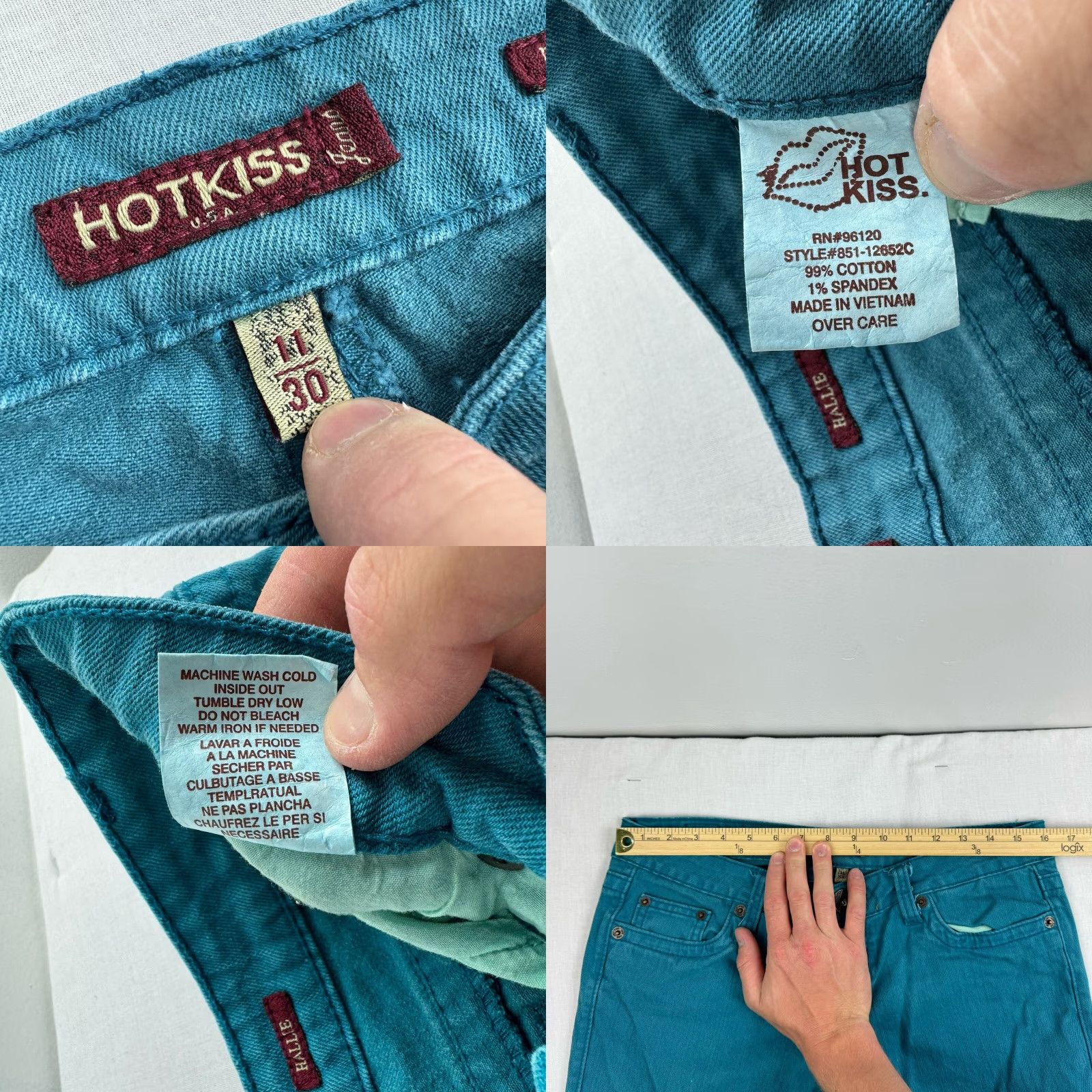 Vintage VINTAGE Y2K Hot Kiss Jeans Womens 11 Blue Flared Punk Hipster Hallie 2000s Grunge Size 32" / US 10 / IT 46 - 8 Thumbnail