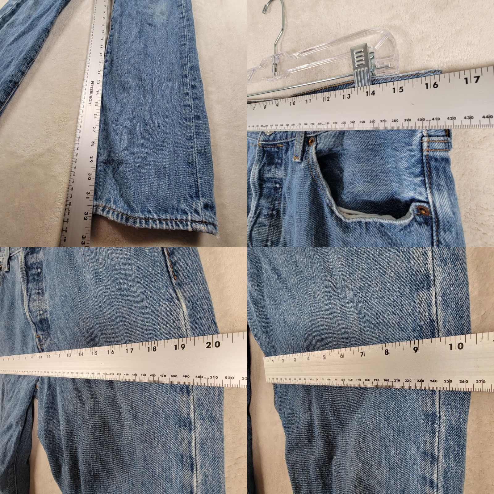 Levi's VINTAGE Levi's Jeans 501 XX Button Fly Straight Leg Blue Denim 32X34 Men Slim Regular 32in Inseam 5-Pocket Distressed Denim Blue Pattern Solid Size US 32 / EU 48 - 8 Thumbnail