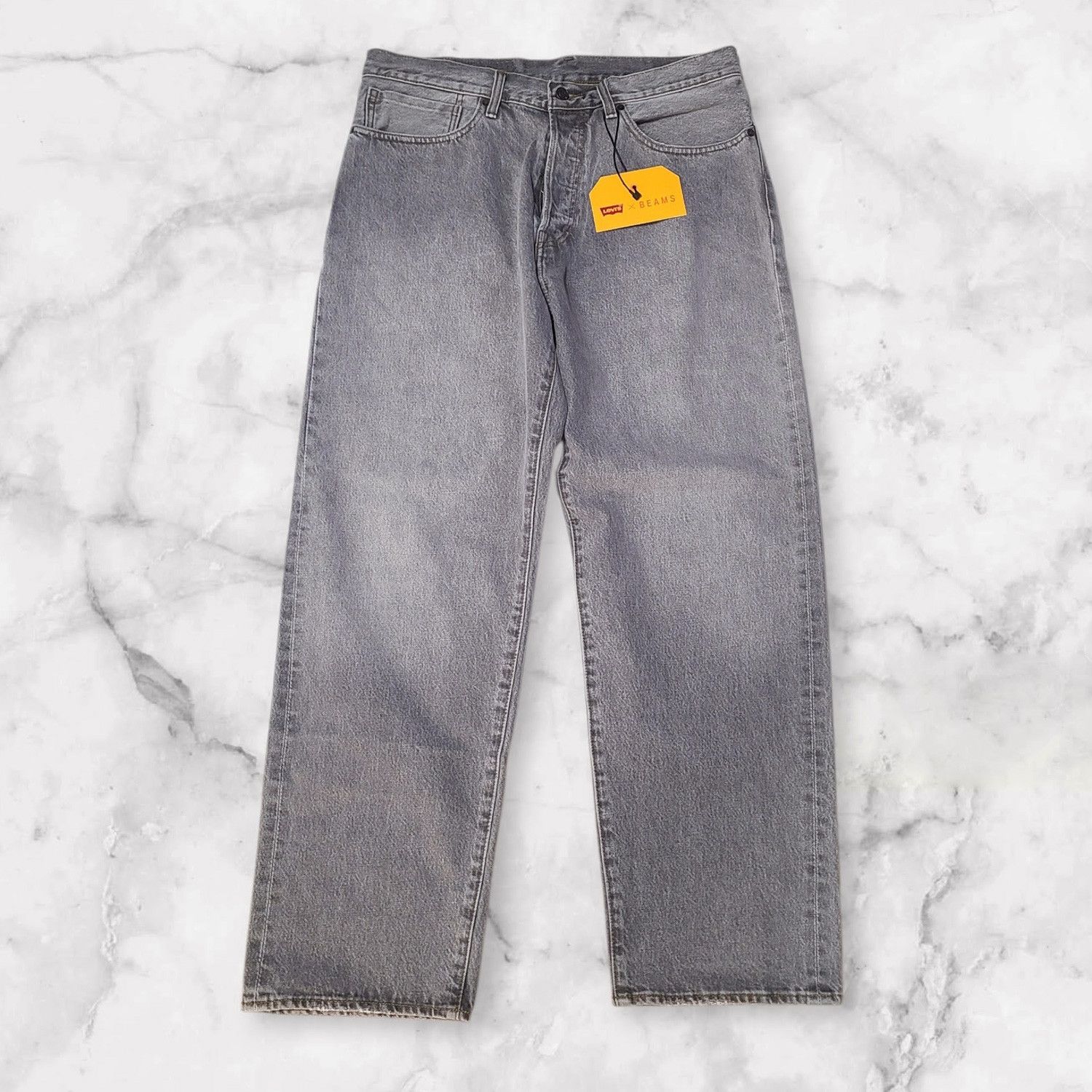 Beams Japan × Levi's Relaxed Fit Japan Selvedge Grey Jeans 34W Limited Edition Size US 34 / EU 50 - 3 Thumbnail