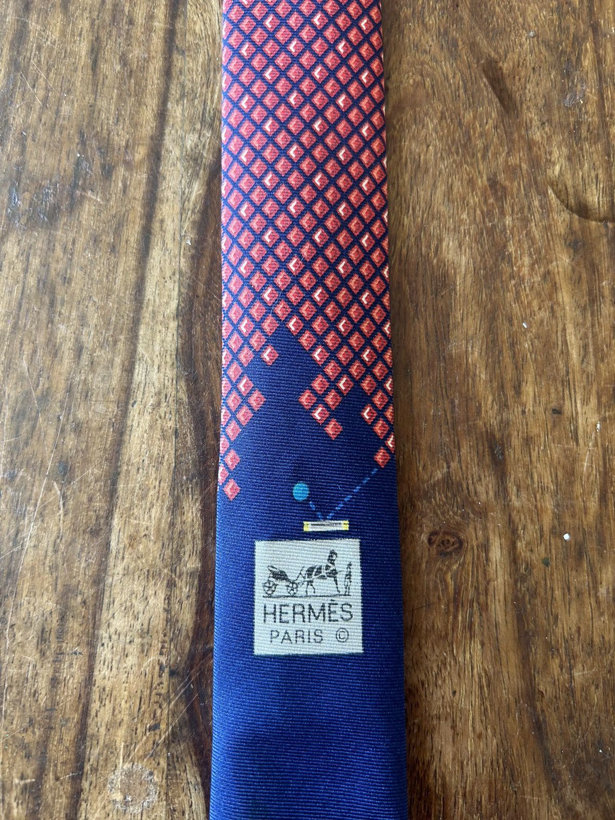 Hermes Rare Hermes Brick Breaker Silk Tie Size ONE SIZE - 4 Thumbnail
