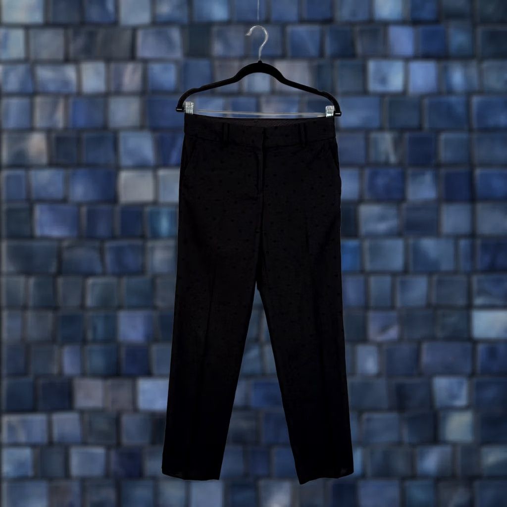 Talbots Talbots Pants Womens 2 Black Hampshire Ankle Heart Print Tapered Twill Stretch Size 26" / US 2 / IT 38 - 1 Thumbnail