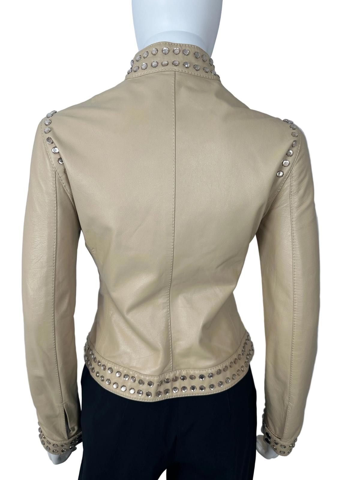 Moschino Moschino Cheap & Chic Crystal Studded Leather Jacket Size S / US 4 / IT 40 - 2 Thumbnail