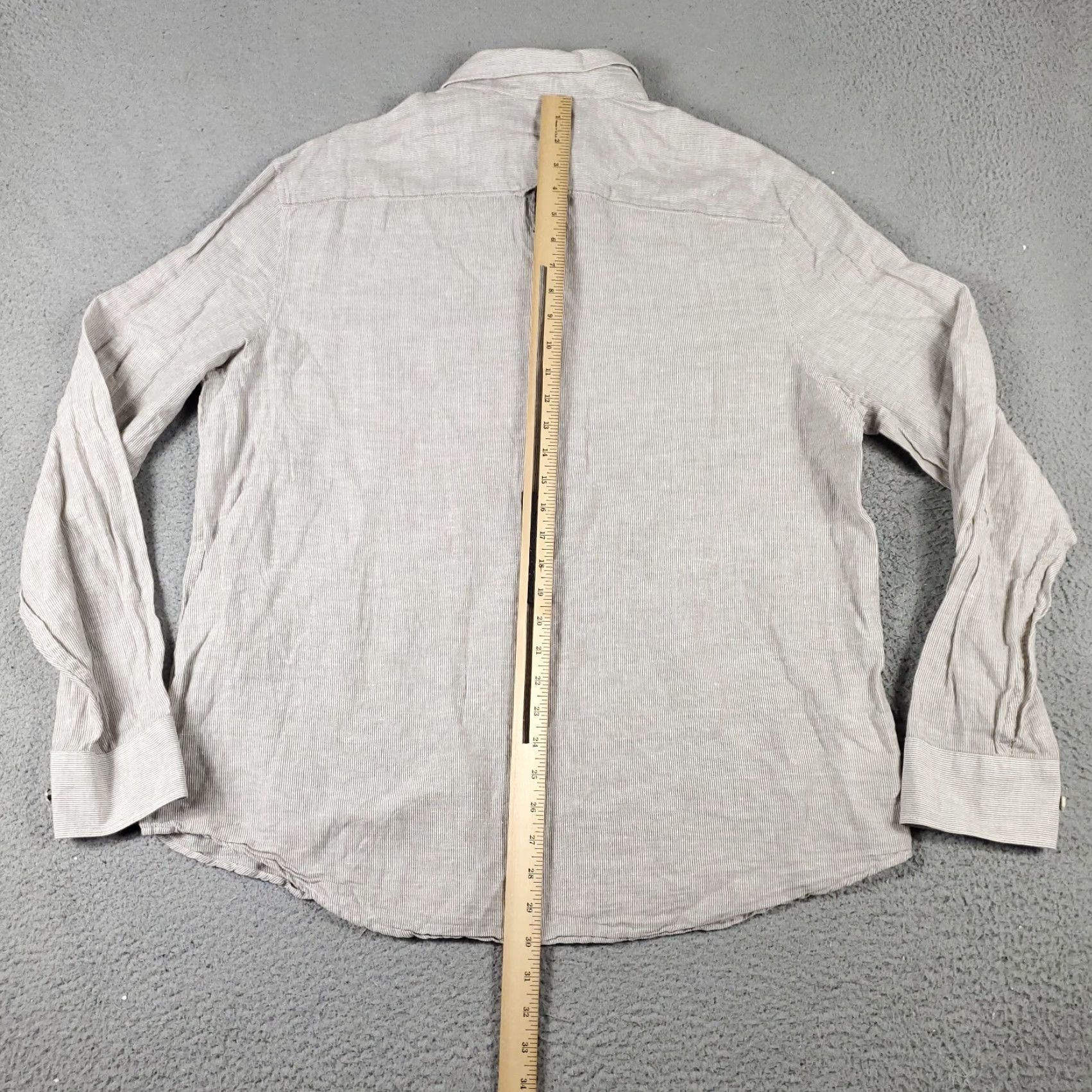 Original Penguin Original Penguin Shirt Adult 2XL Beige Striped Button-Up Long Sleeve Cotton Woven Casual Business Workwear Logo Mens Size US XXL / EU 58 / 5 - 4 Thumbnail