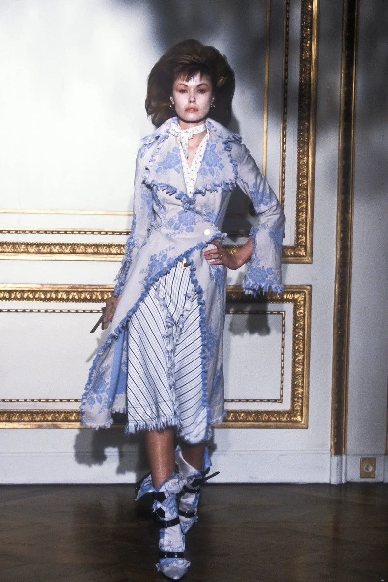 Vivienne Westwood Vivienne Westwood Blue and white printed tassel coat and s Size S / US 4 / IT 40 - 1 Thumbnail