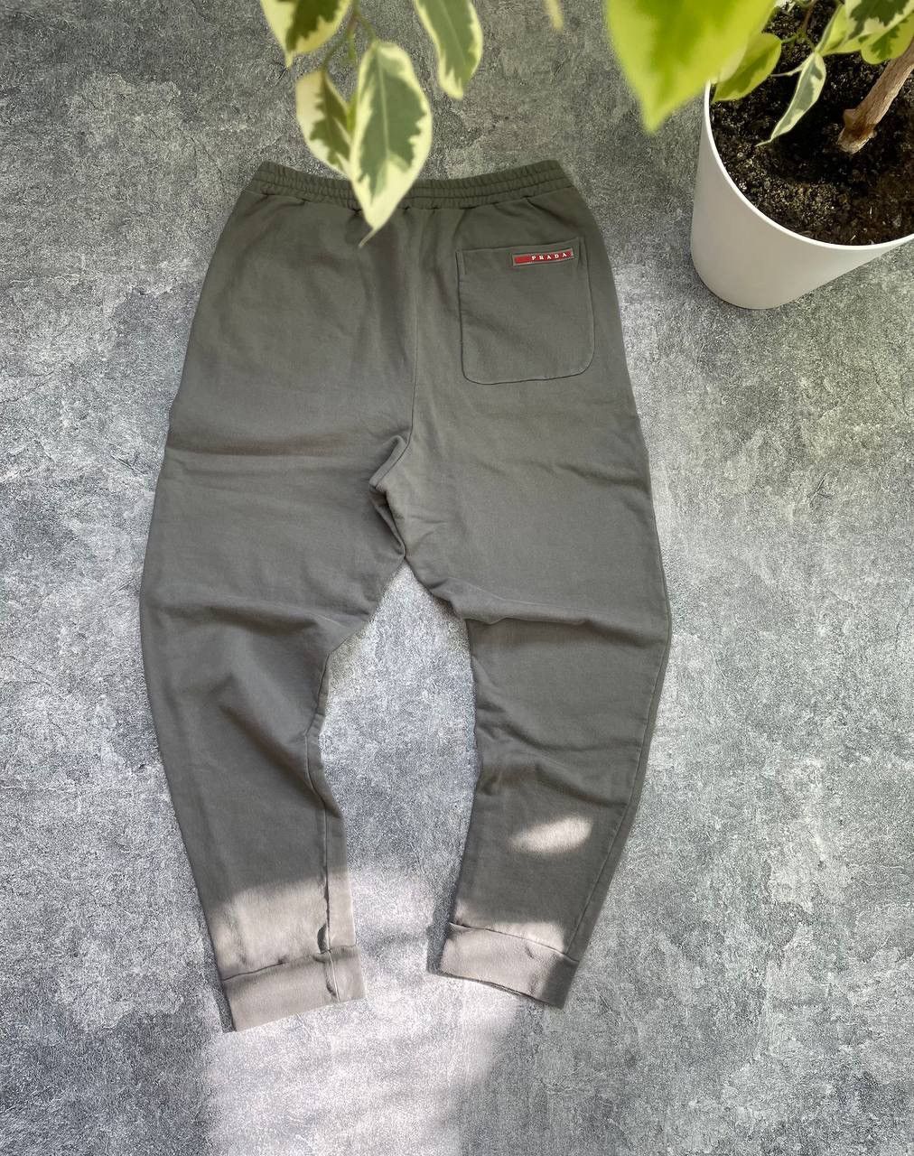 image of Prada Sweatpants Joggers Red Tap in Grey, Men's (Size 30)